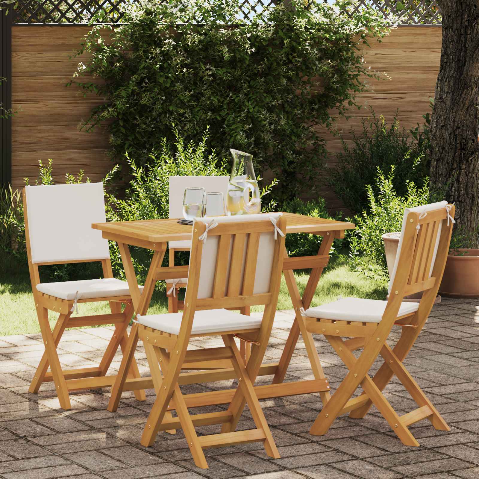 Vanjske bistro stolice 4 pcs Krem bijela 38 x 46 x 85 cm