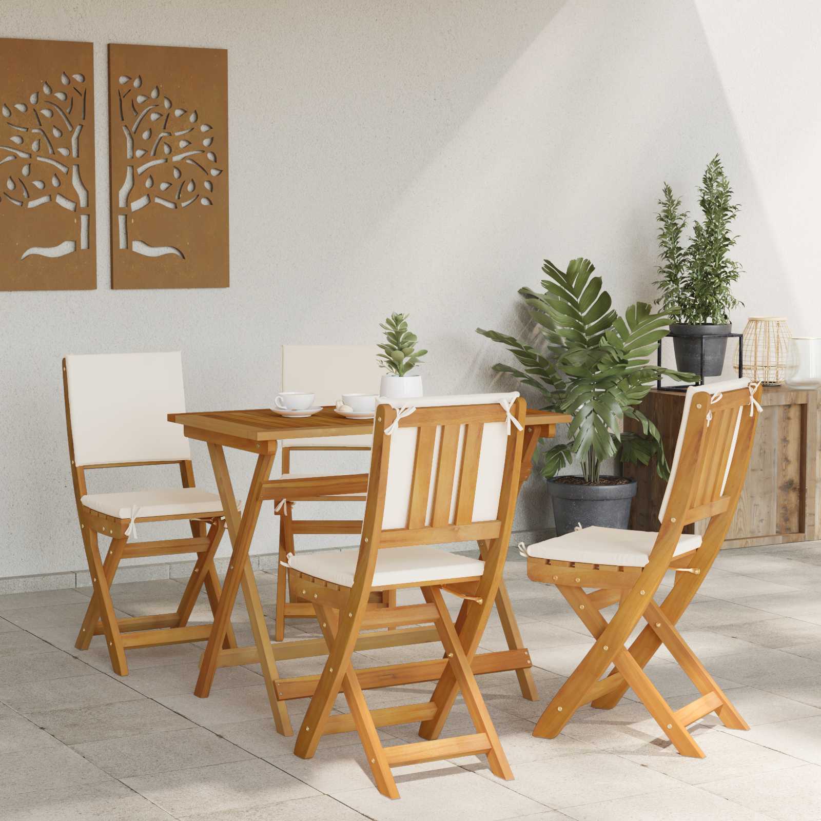 Vanjske bistro stolice 4 pcs Krem bijela 38 x 46 x 85 cm