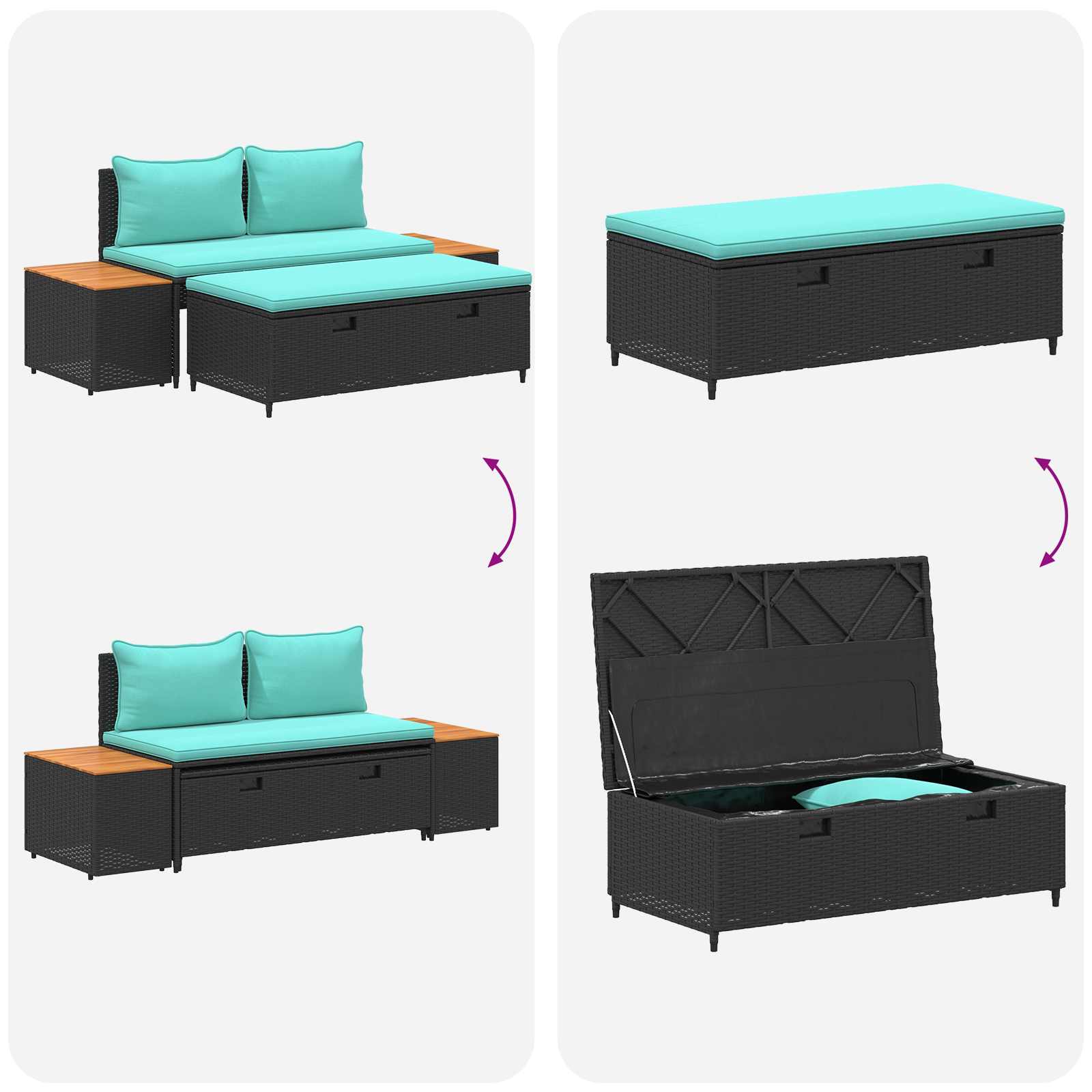Set vanjskih sofa 4 -Seater 4 pcs 55 x 30 x 39 cm