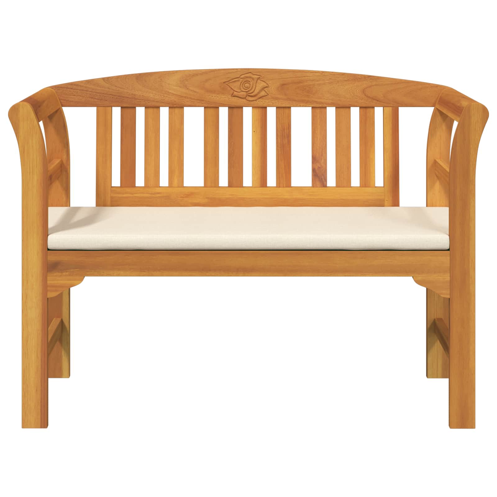 Klupa s ružama s jastukom Krem bijela 114 x 46 x 82,5 cm