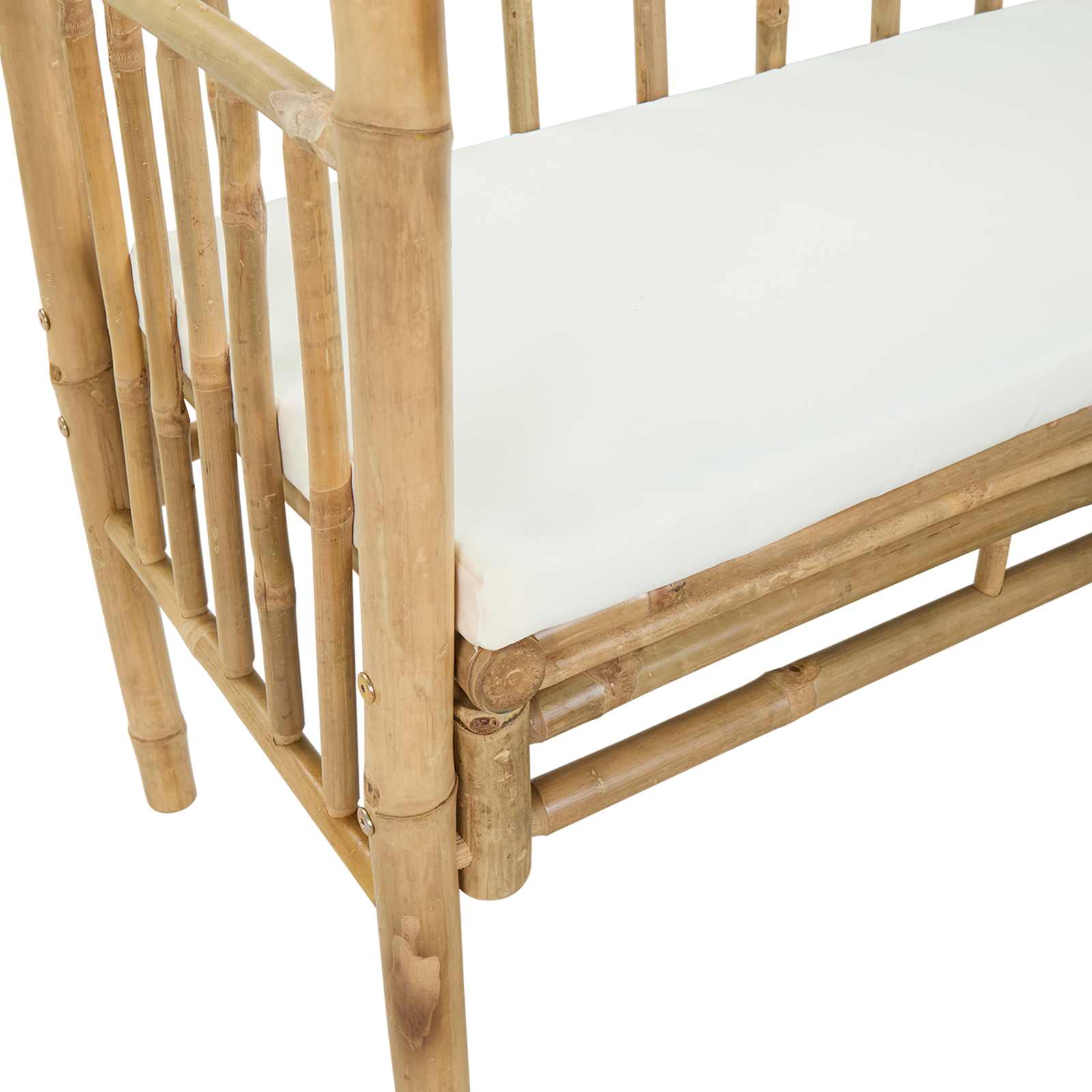 Vrtni luk s klupom Krem bijela 115 x 50 x 205 cm Bambus