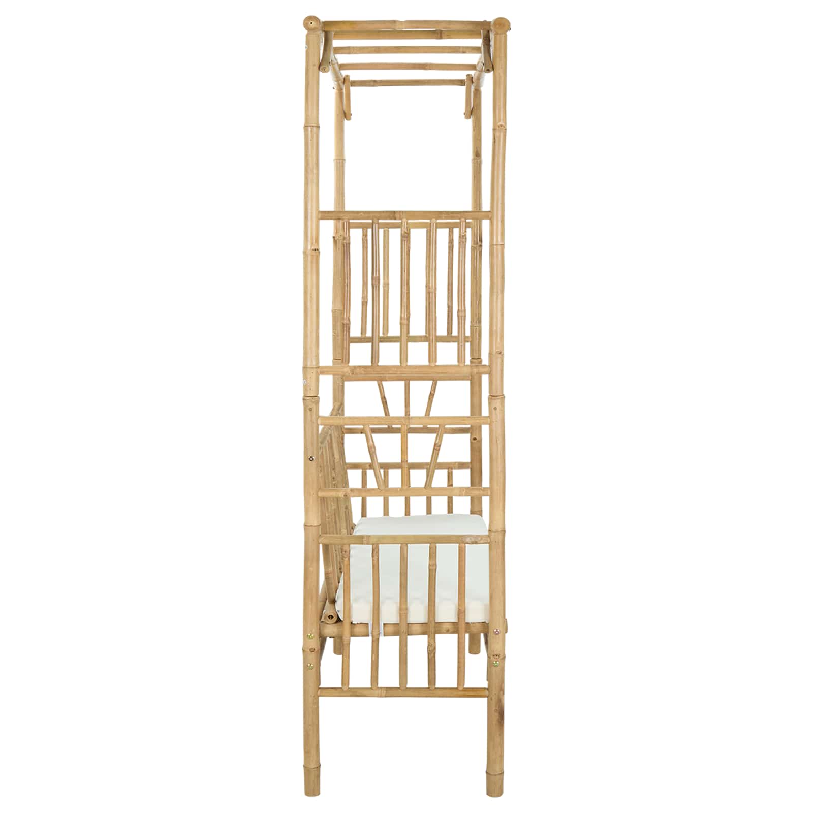 Vrtni luk s klupom Krem bijela 115 x 50 x 205 cm Bambus