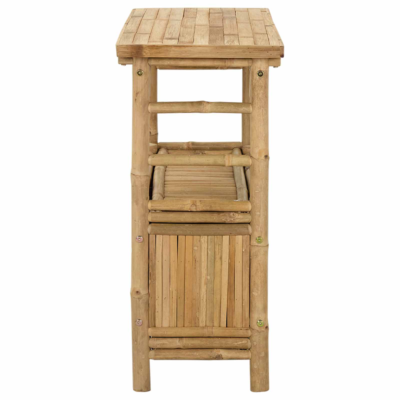 Konzolna stolica s policom Prirodna 80 x 35 x 75 cm Bambus