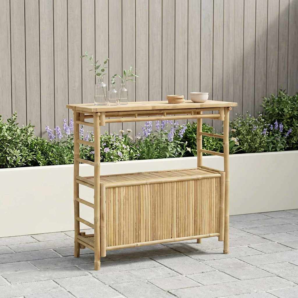 Vanjski bar stol s pohranom Prirodna 110 x 50 x 105 cm Bambus