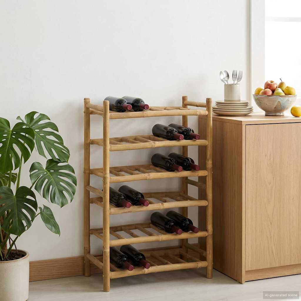 Stalak za vino Prirodna 57 x 29,5 x 72 cm Bambus