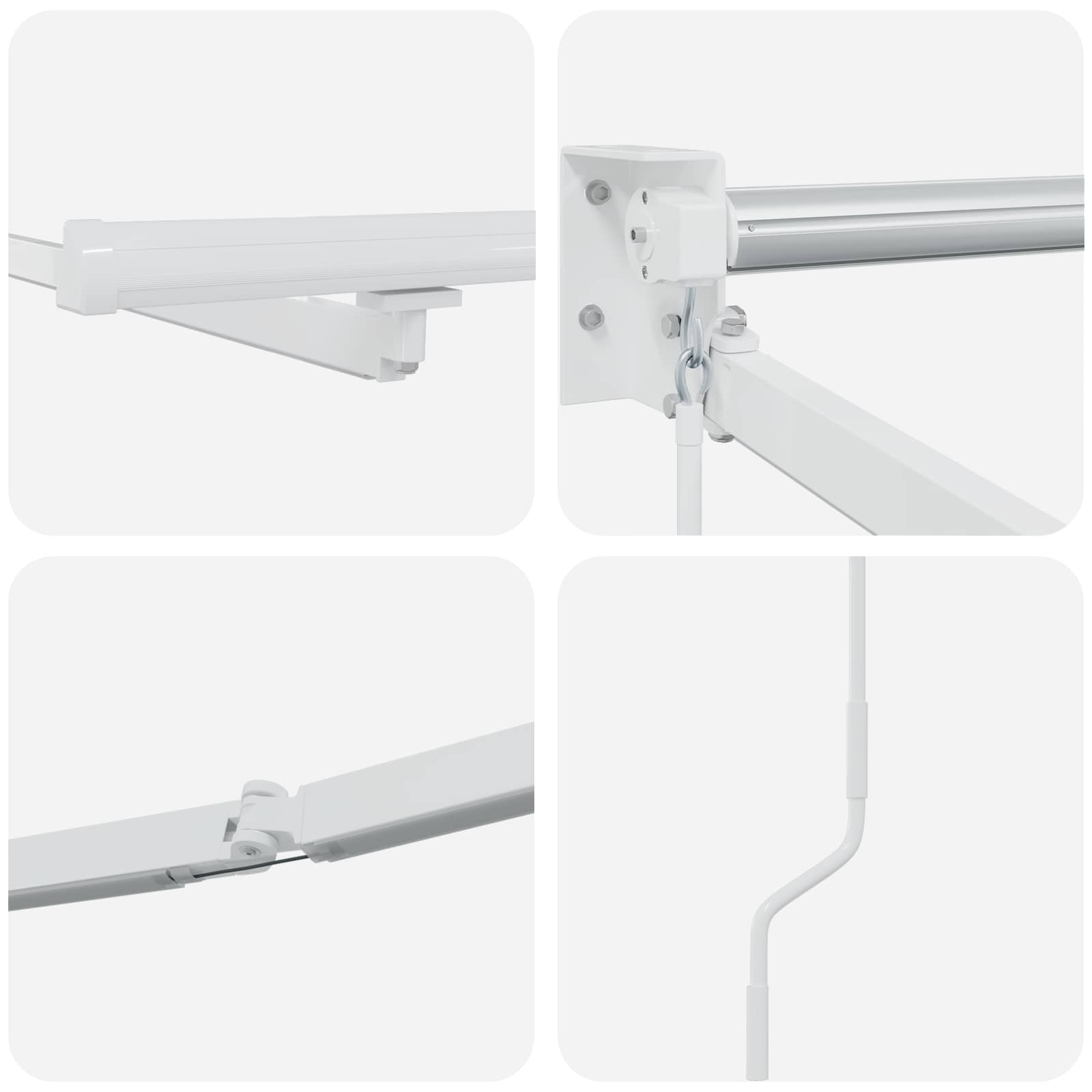 Električni sklopivi okvir tende Bijeli 3,5 x 2,5 m Aluminij