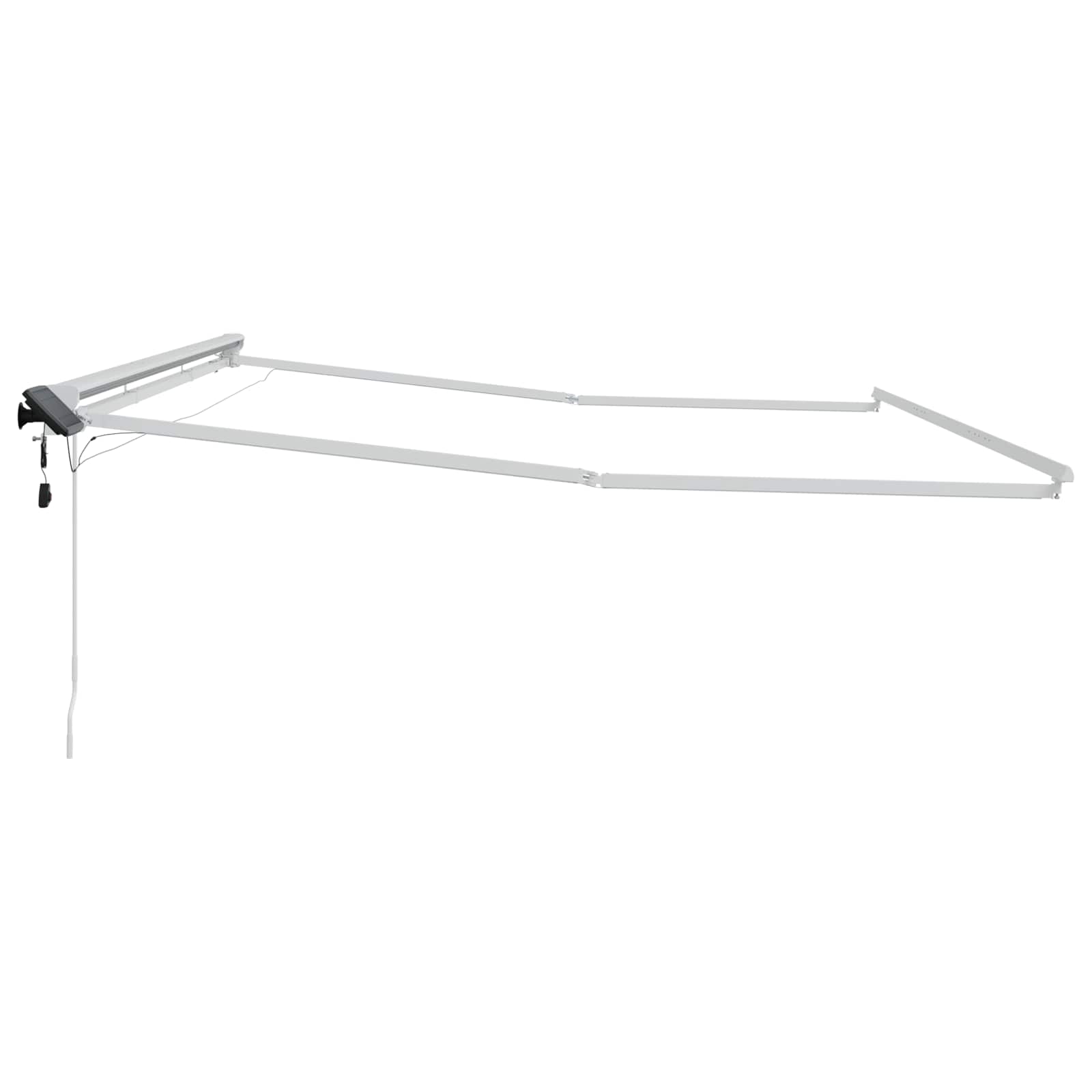 Ručni okvir tende s LED-ima Bijeli 5 x 3 m Aluminij