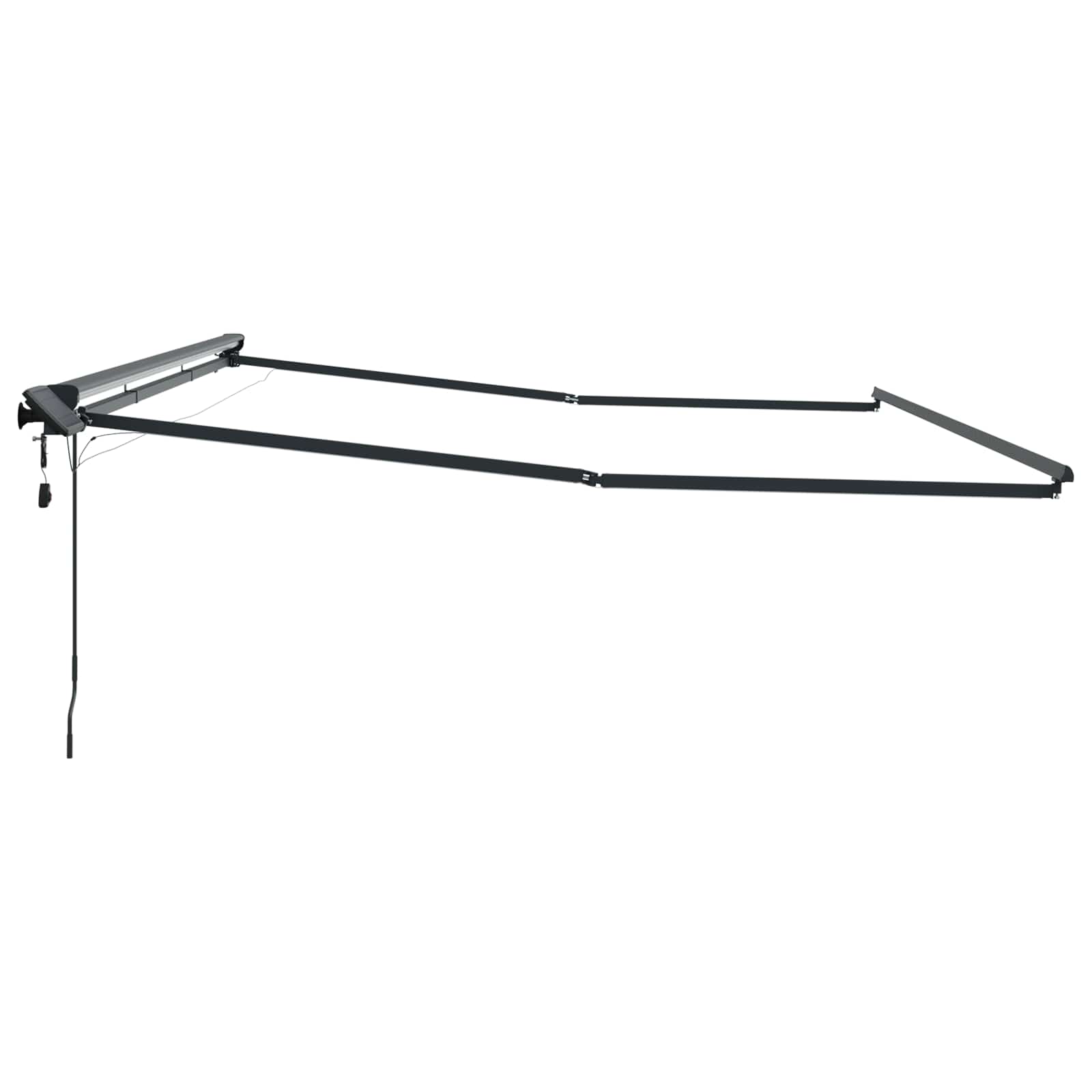 Ručni okvir tende s LED-ima Antracit 4 × 3,5 m Aluminij