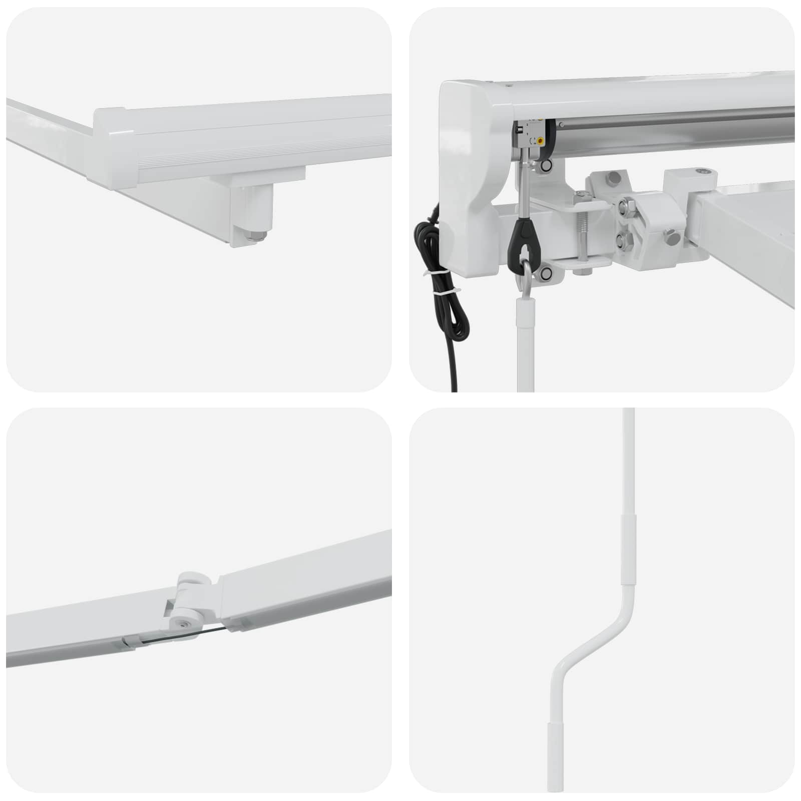 Okvir električne tende s LED-ovima Bijeli 2,5 x 2 m Aluminij