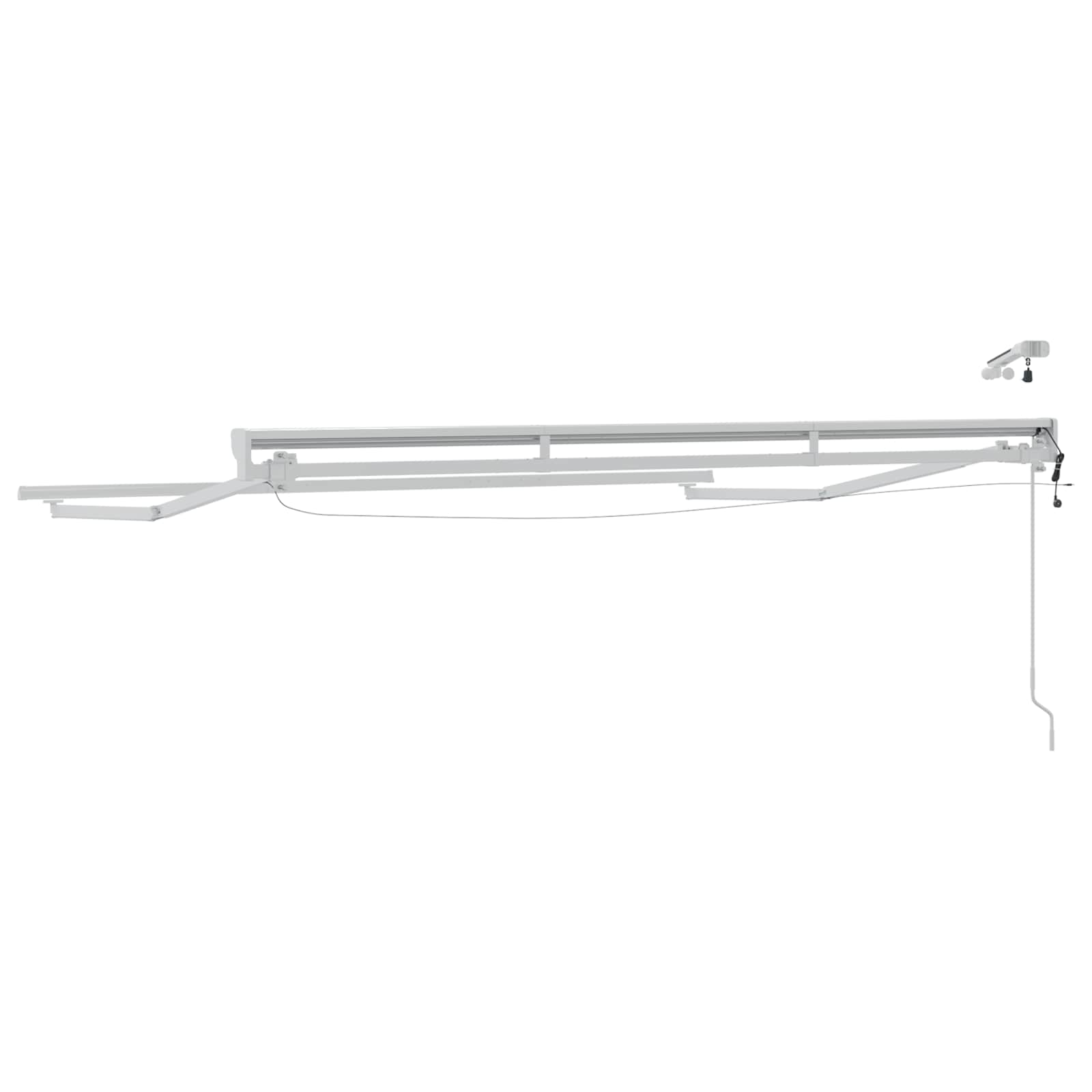 Okvir električne tende s LED-ovima Bijeli 3,5 x 2 m Aluminij
