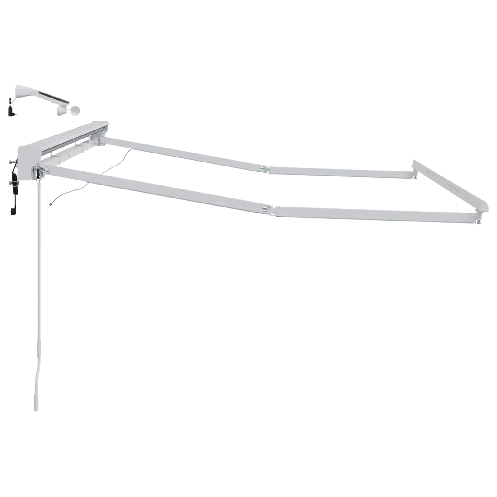 Okvir električne tende s LED-ovima Bijeli 3 x 2,5 m Aluminij