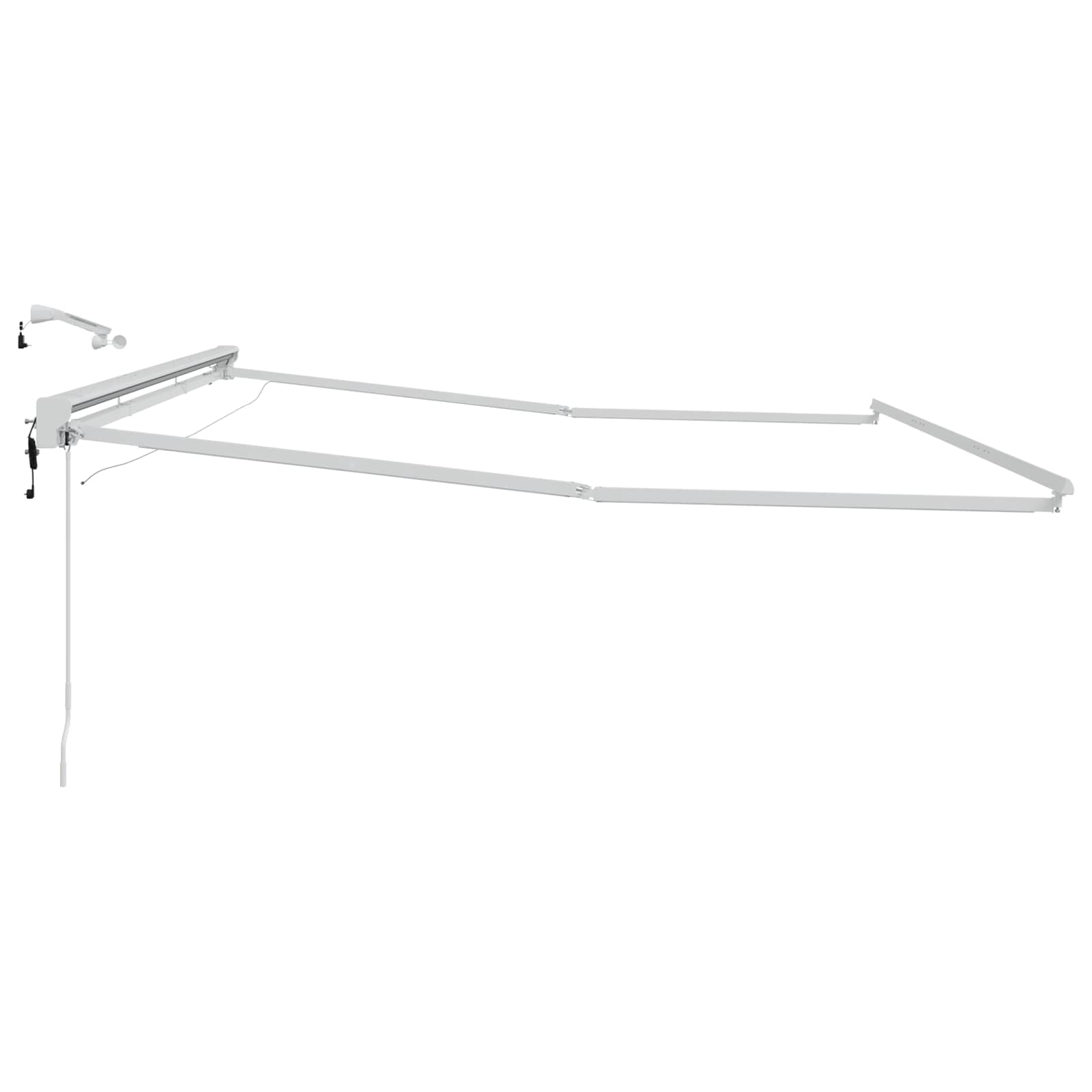 Okvir električne tende s LED-ovima Bijeli 5 x 3 m Aluminij