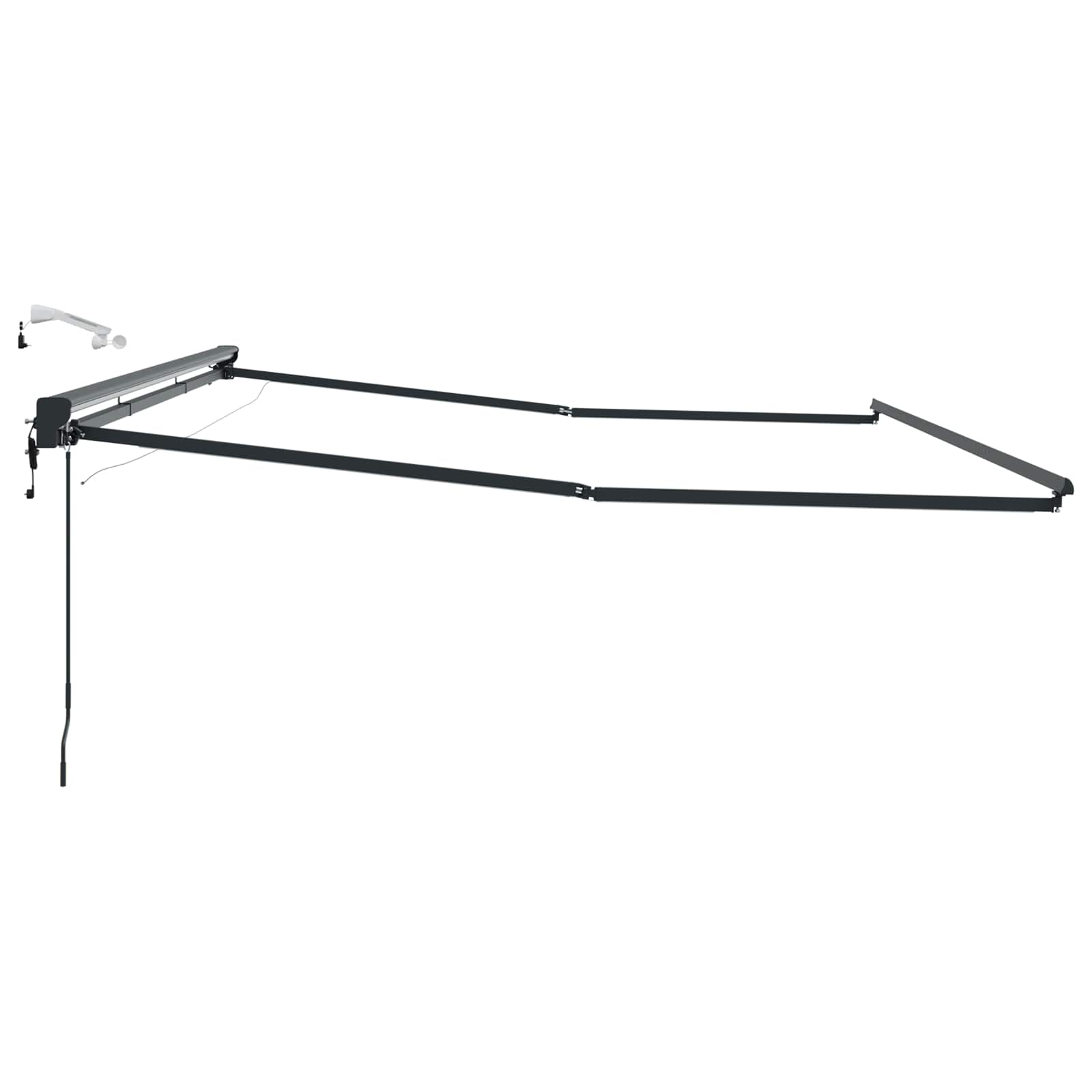 Okvir električne tende s LED-ovima Antracit 4 × 3,5 m Aluminij