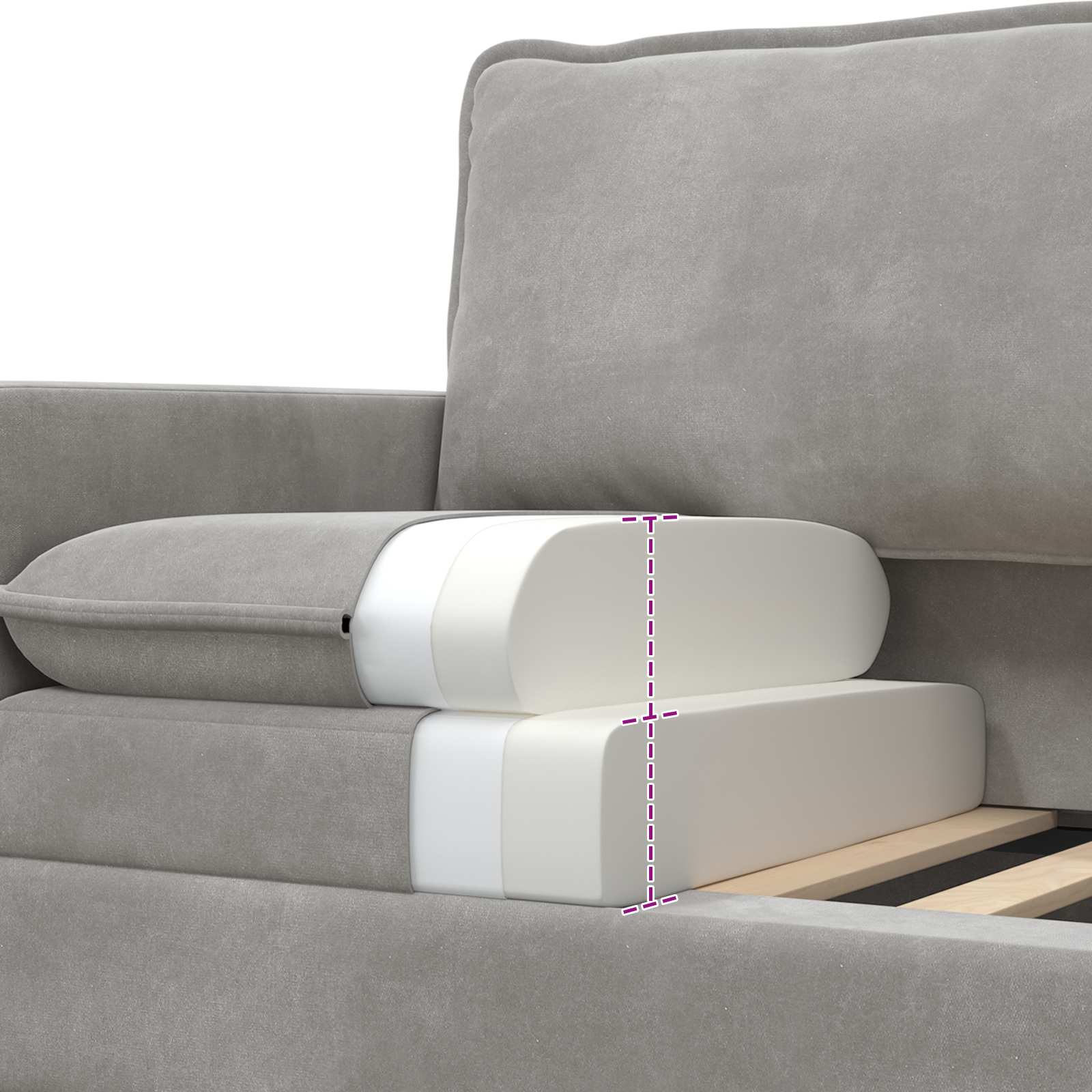Sofa Svjetlosiva 76 x 81 x 87,5 cm Baršun