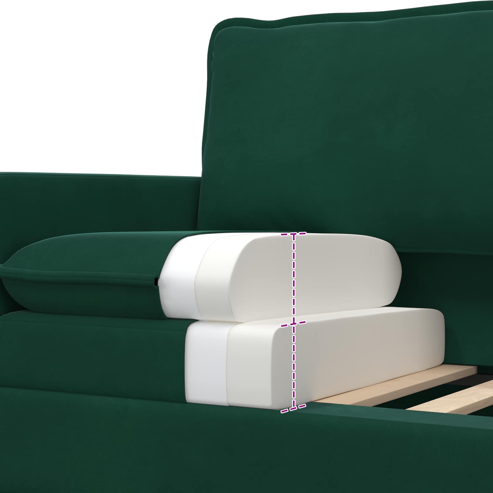 Sofa Tamnozelena 76 x 81 x 87,5 cm Baršun