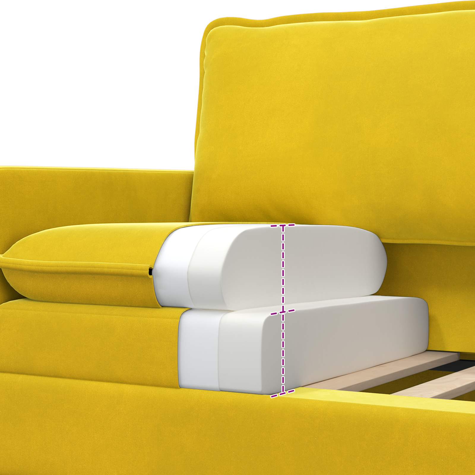 Sofa Žuta 76 x 81 x 87,5 cm Baršun