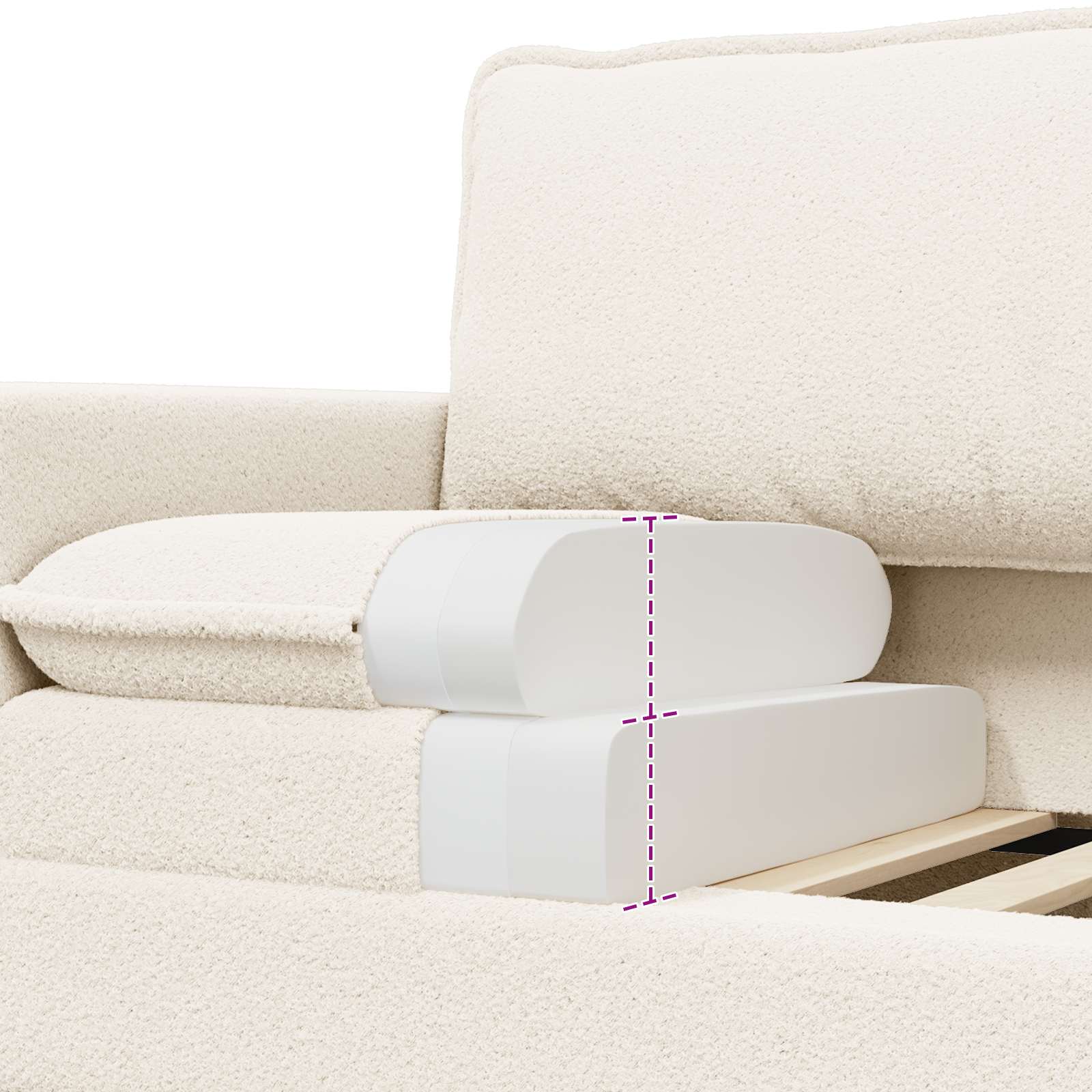Sofa Krem 76 x 81 x 87,5 cm Tkanina