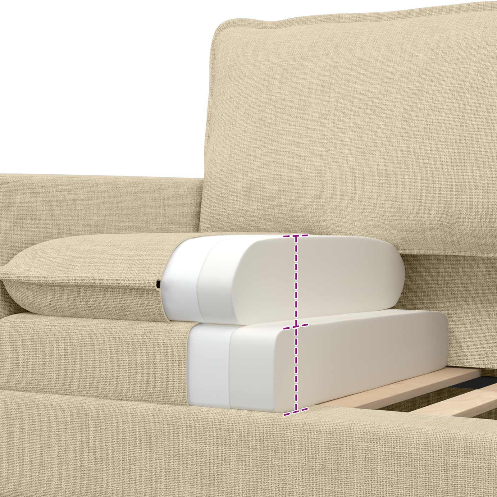 Sofa Krem 126 x 81 x 87,5 cm Tkanina
