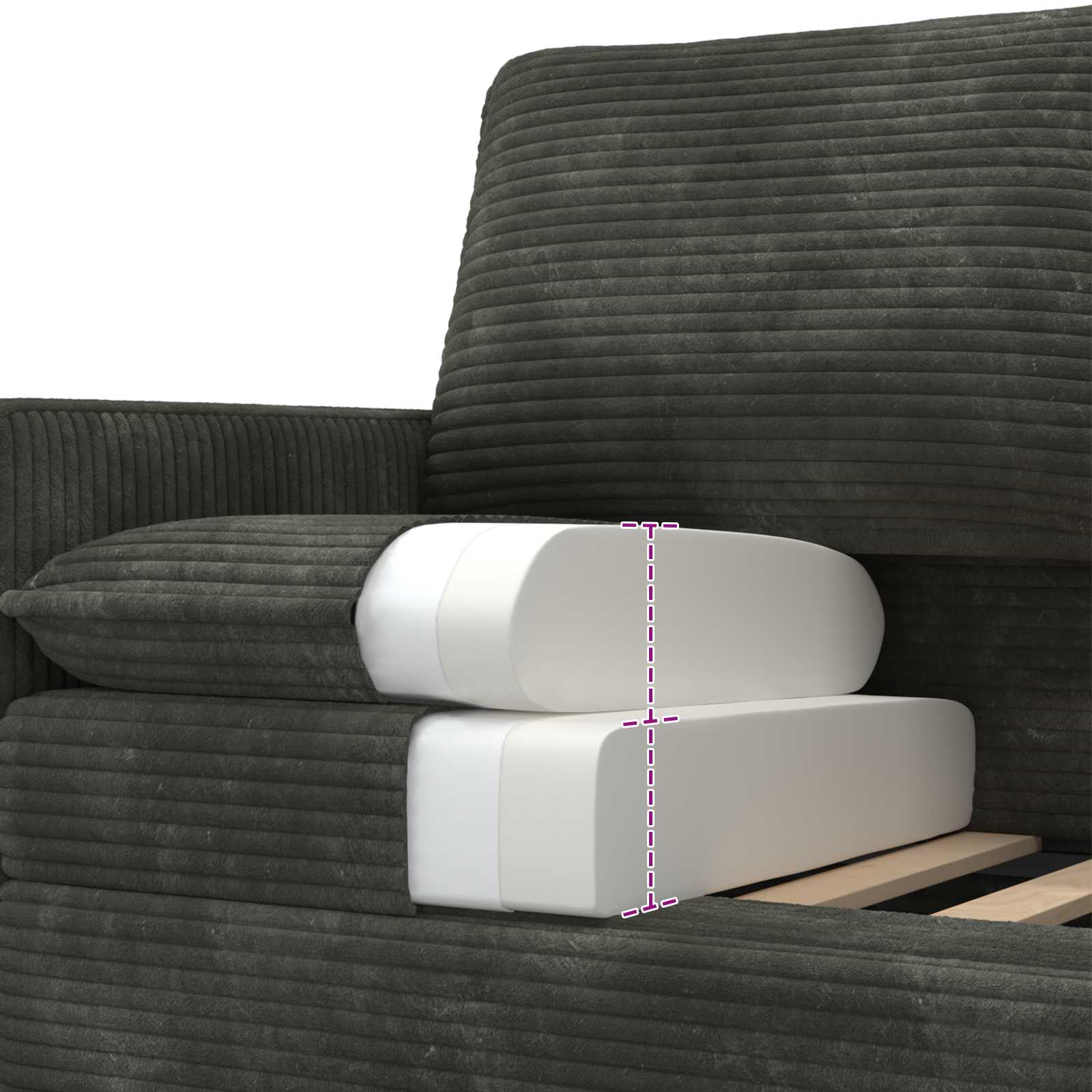 Sofa Antracit 126 x 81 x 87,5 cm Poliester