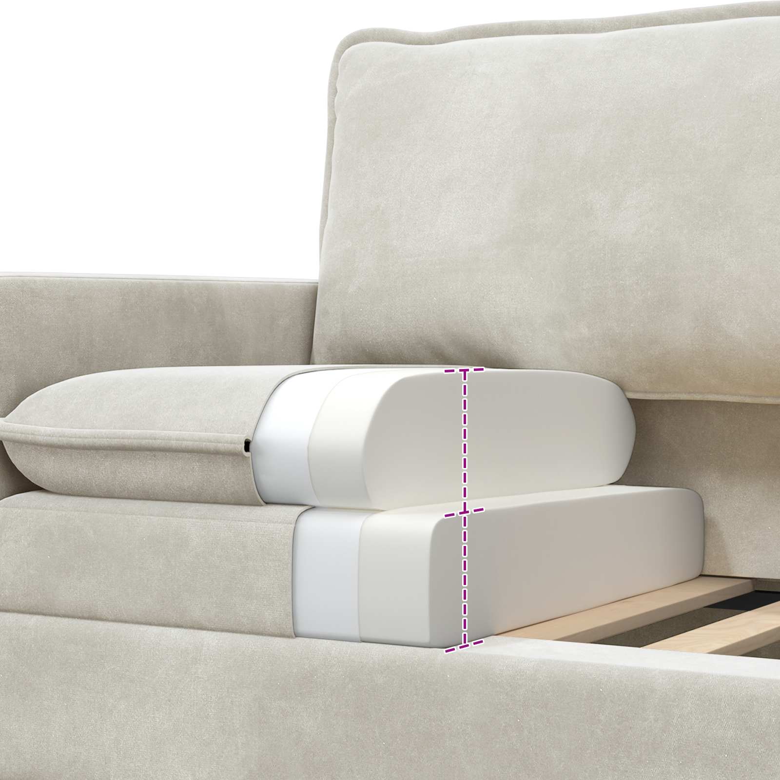 Sofa Krem 156 x 81 x 87,5 cm Baršun