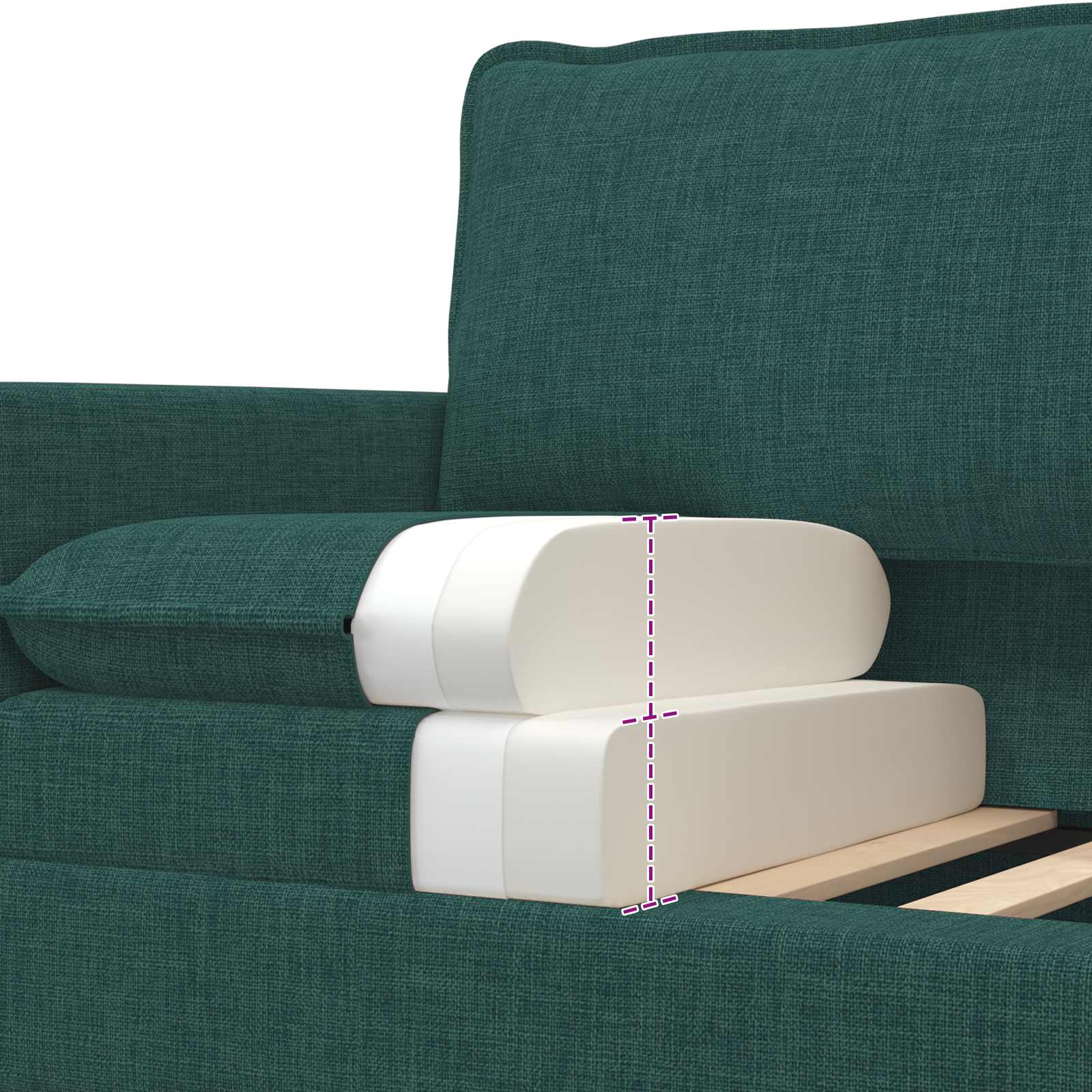 Sofa Tamnozelena 196 x 81 x 87,5 cm Tkanina