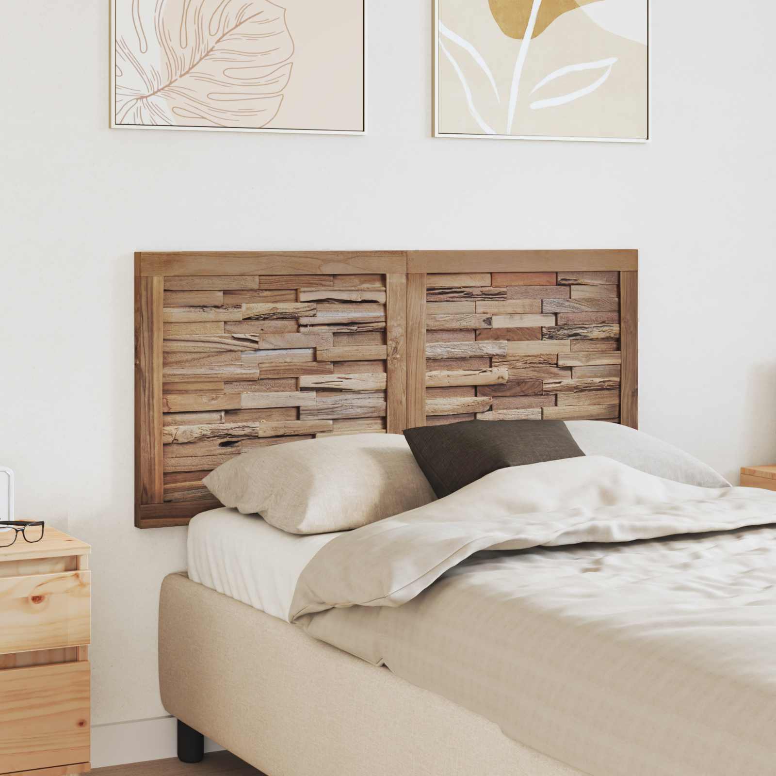 Uzglavlje Zidne Prirodna 120 cm Čvrsto teak drvo