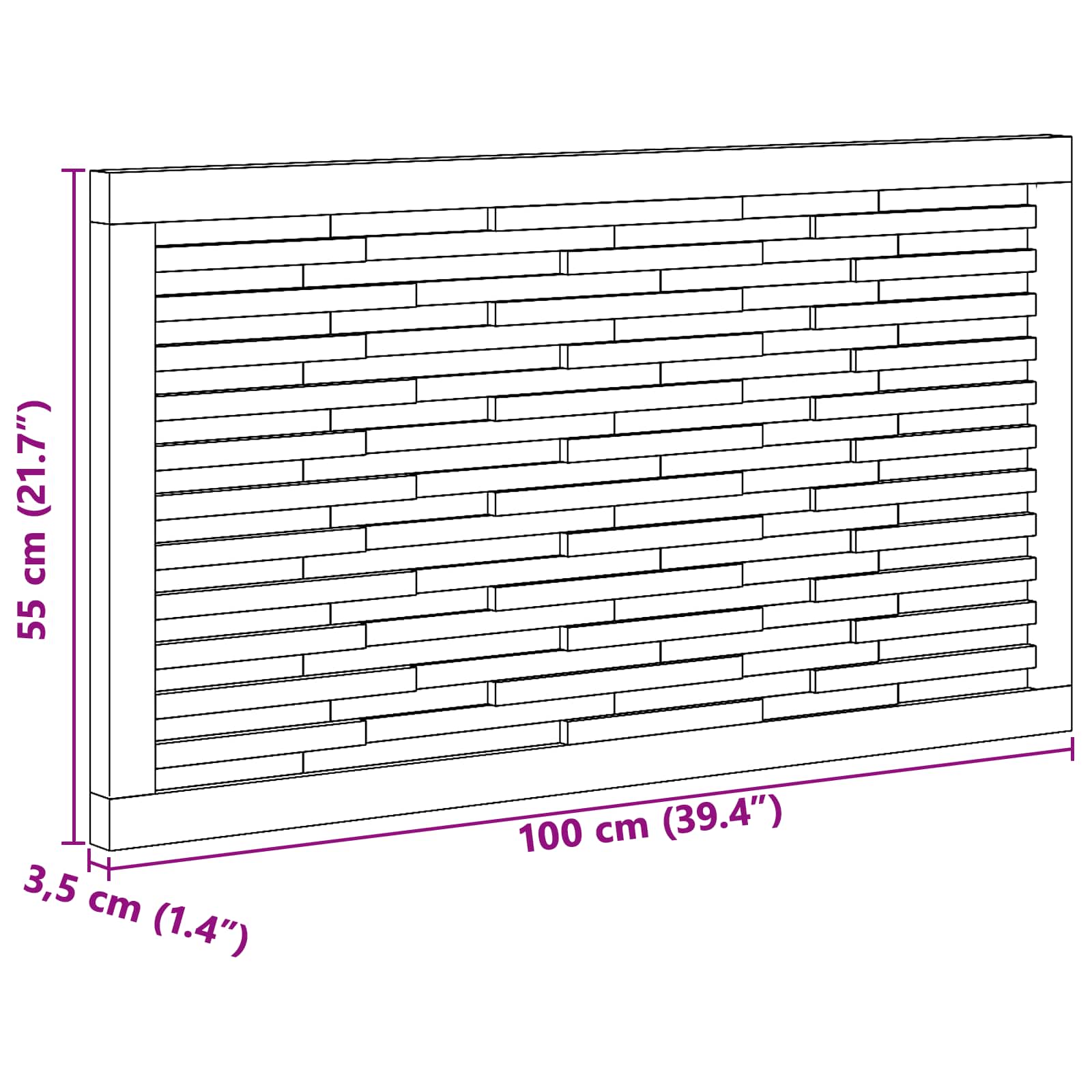 Uzglavlje Zidne Prirodna 100 cm Čvrsto teak drvo