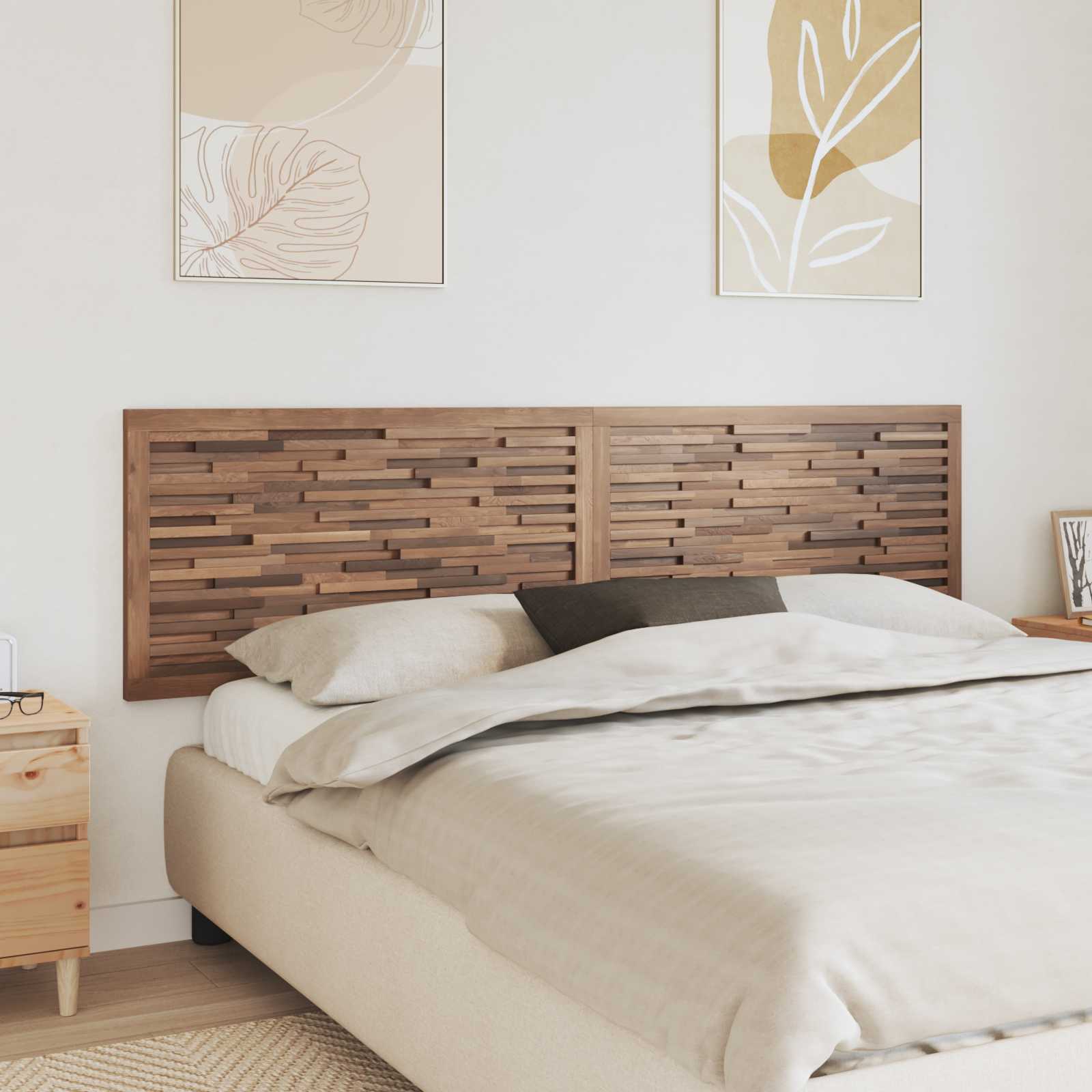 Uzglavlje Zidne Prirodna 200 cm Čvrsto teak drvo