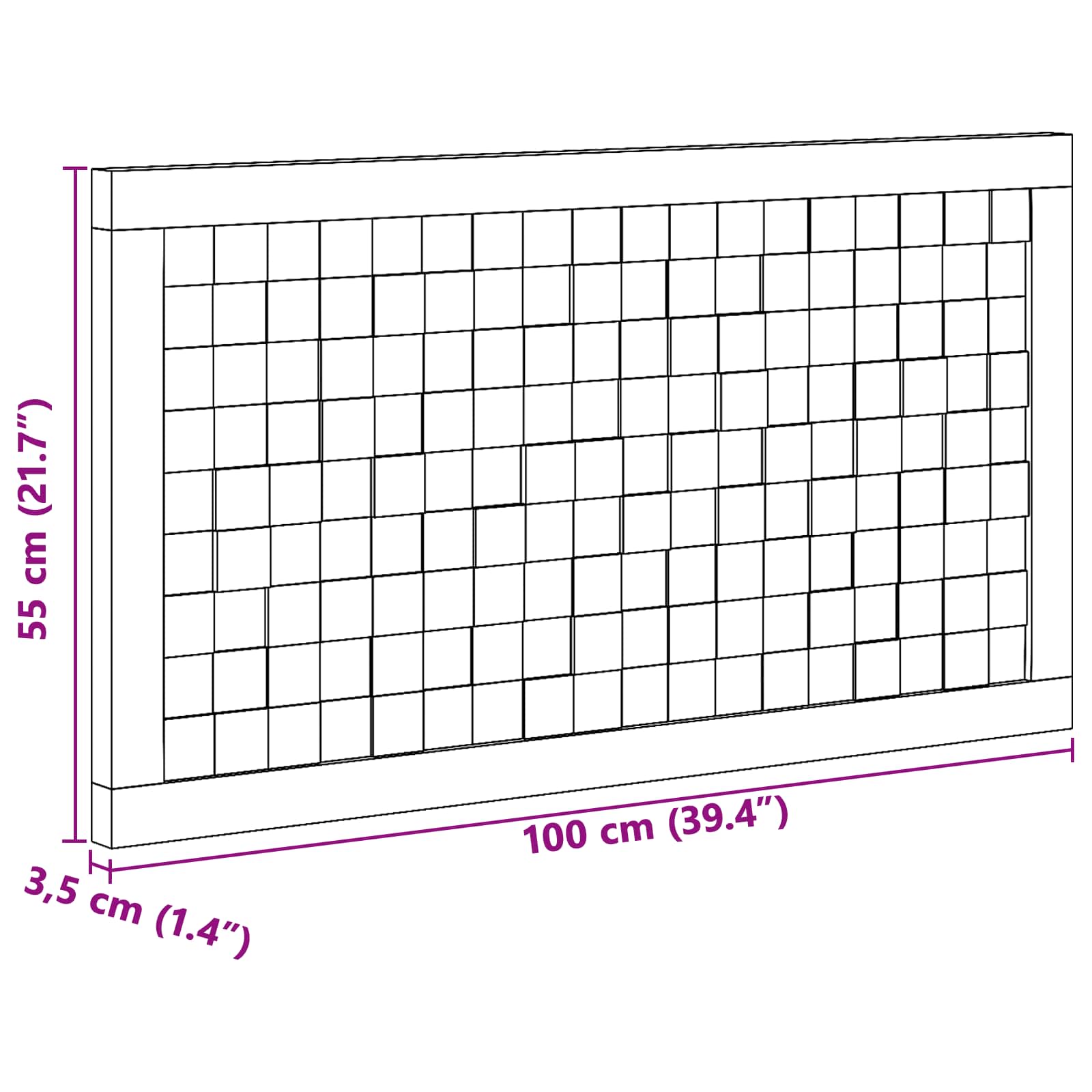 Uzglavlje Zidne Prirodna 100 cm Čvrsto teak drvo