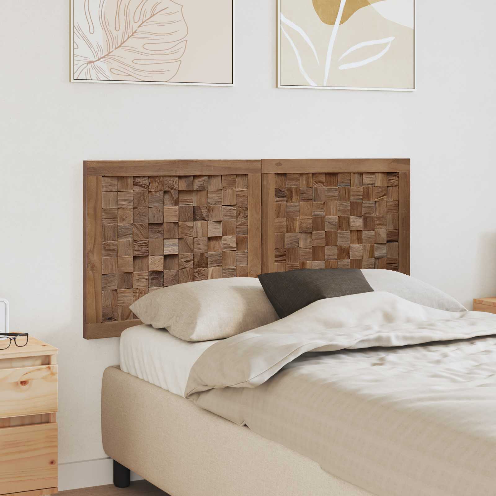 Uzglavlje Zidne Prirodna 120 cm Čvrsto teak drvo