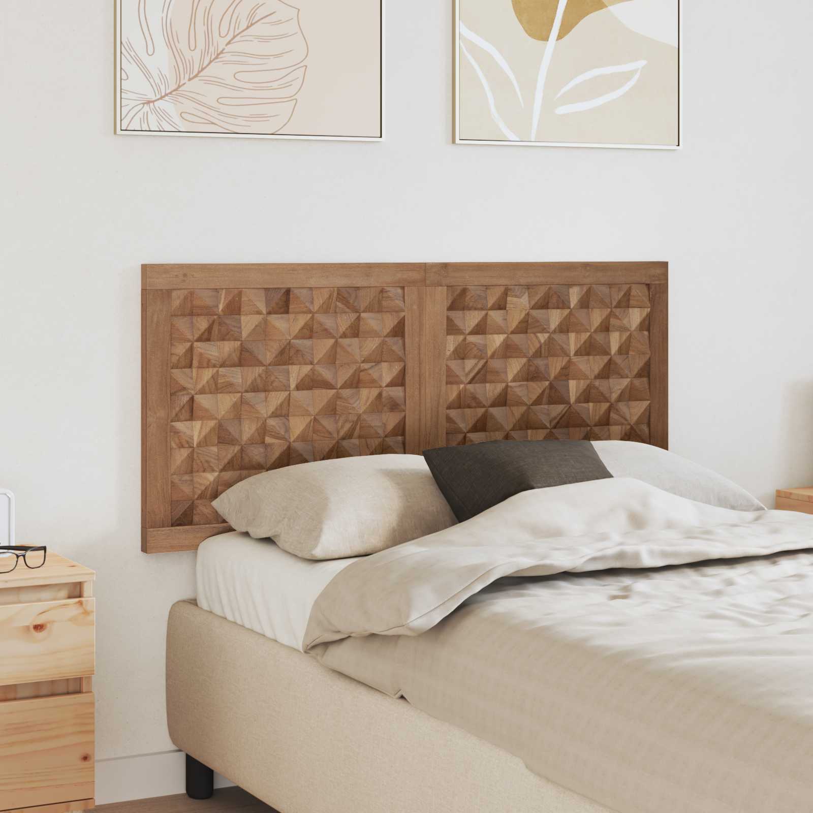 Uzglavlje Zidne Prirodna 120 cm Čvrsto teak drvo