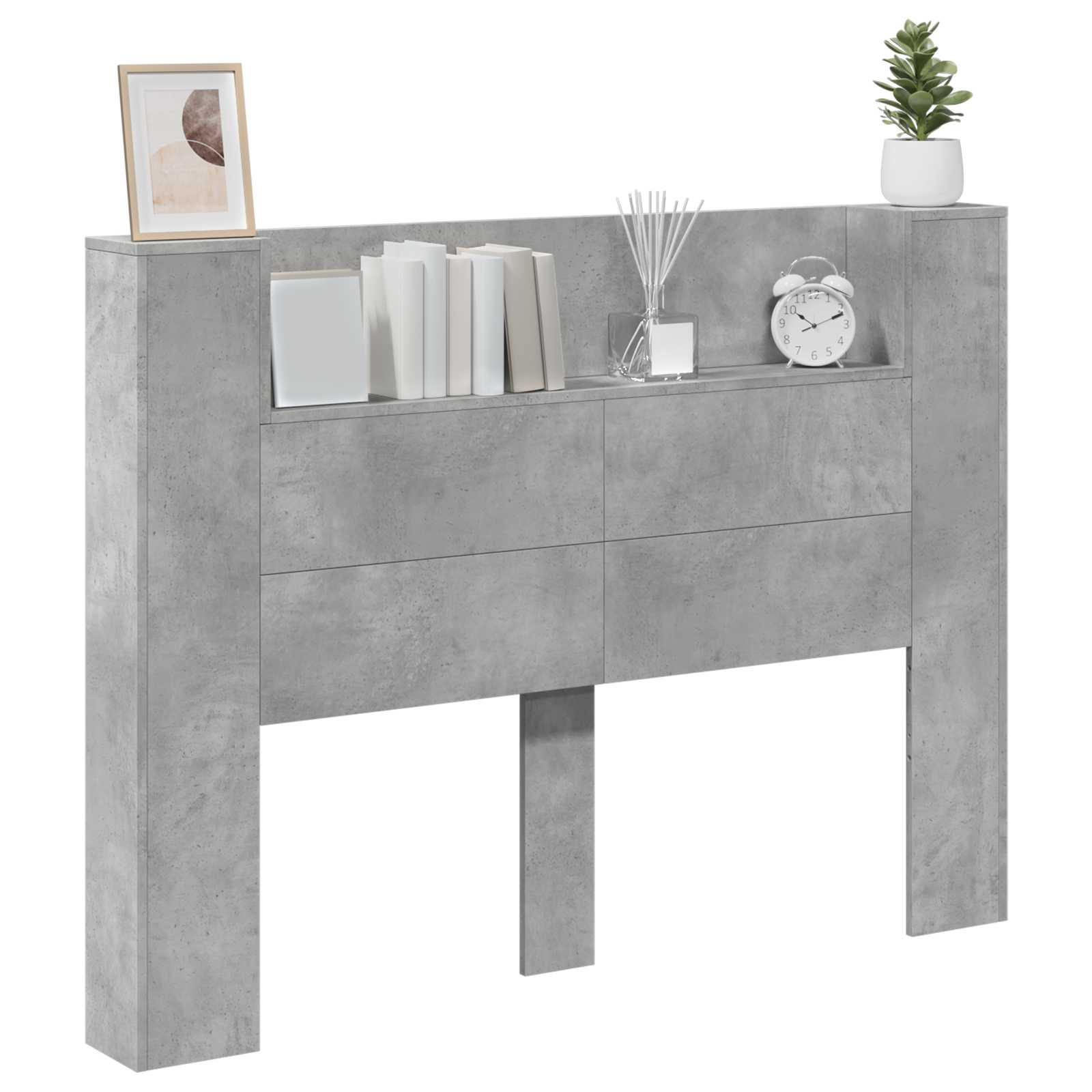 Uzglavlje Betonski sivi 140 x 16,5 x 103,5 cm Konstruirano drvo