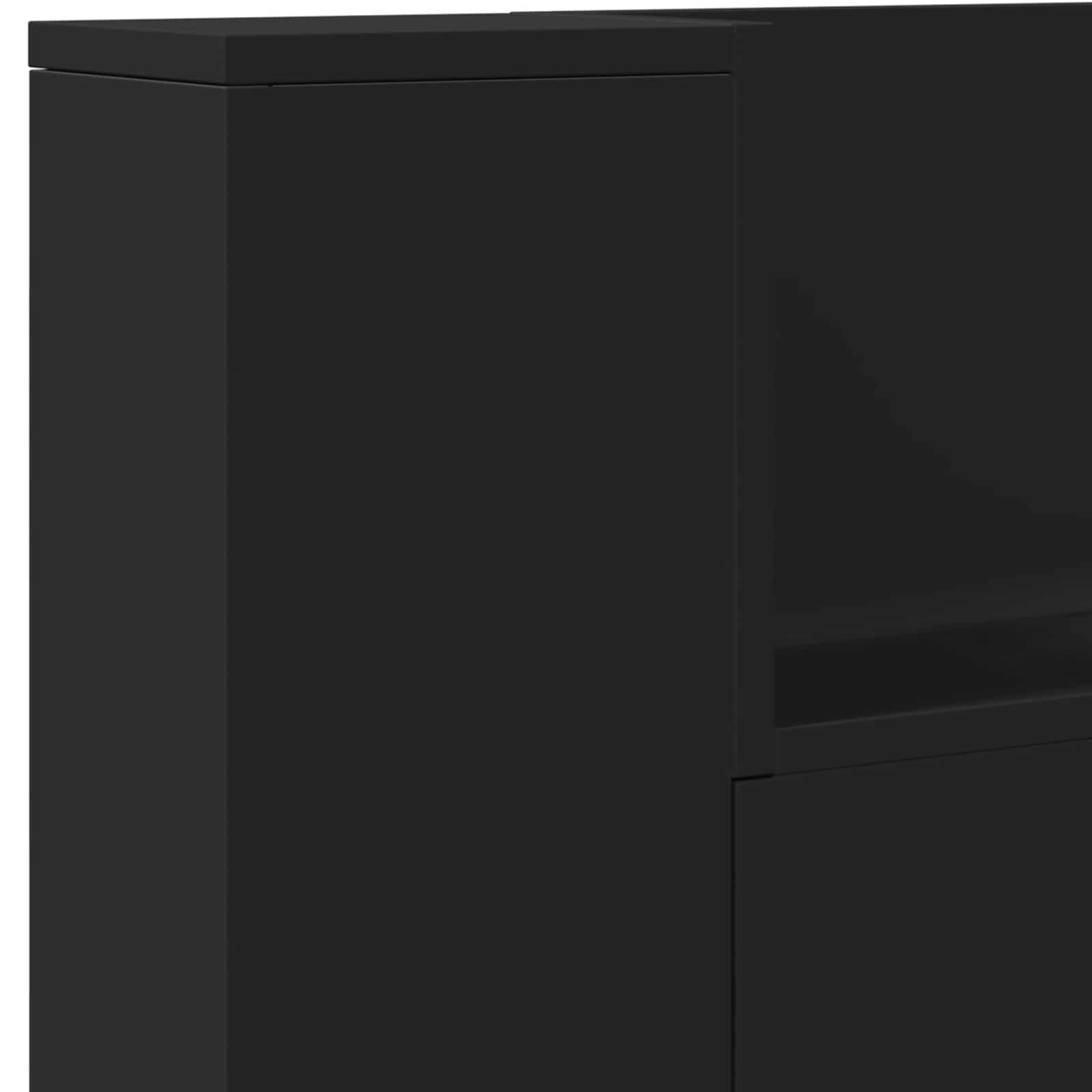 Uzglavlje Crna 200 x 16,5 x 103,5 cm Konstruirano drvo