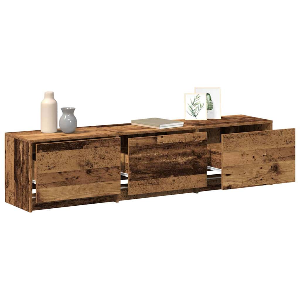 TV ormarić s LED rasvjetom Staro drvo 165 x 34 x 40 cm