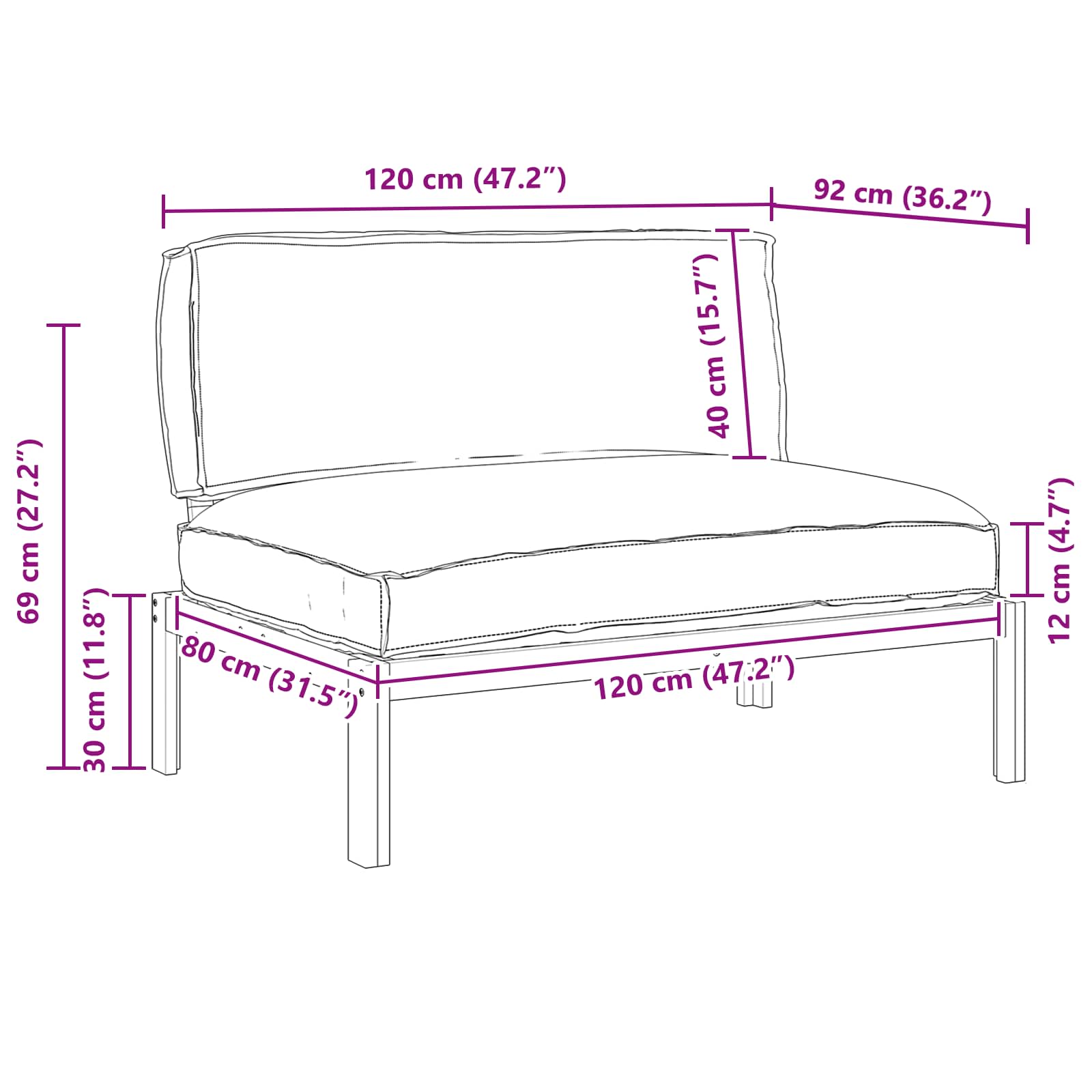 Set sofe Sivo-smeđa 120 x 92 x 69 cm Čvrsto drvo akacije