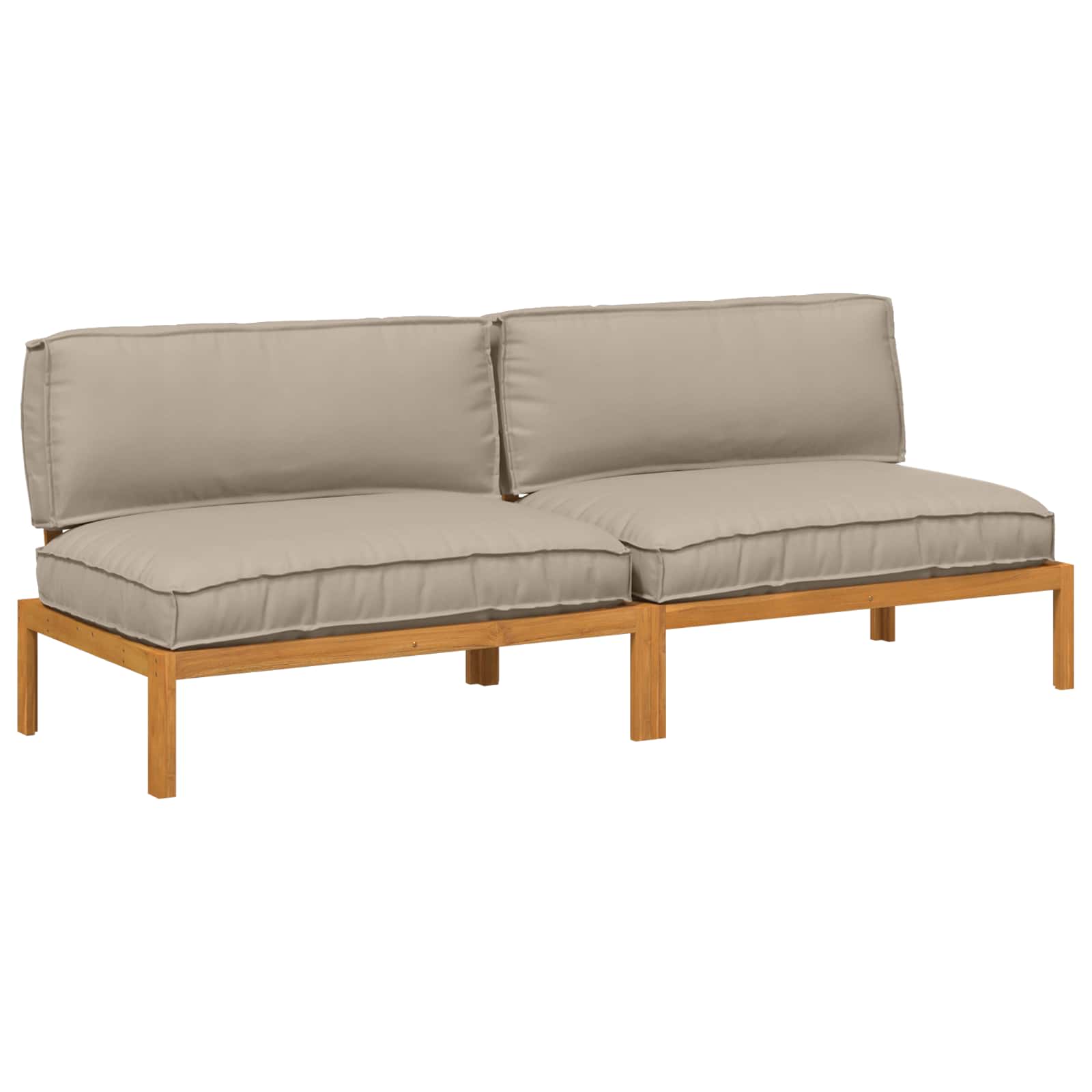 Set sofe Sivo-smeđa 240 x 92 x 69 cm Čvrsto drvo akacije