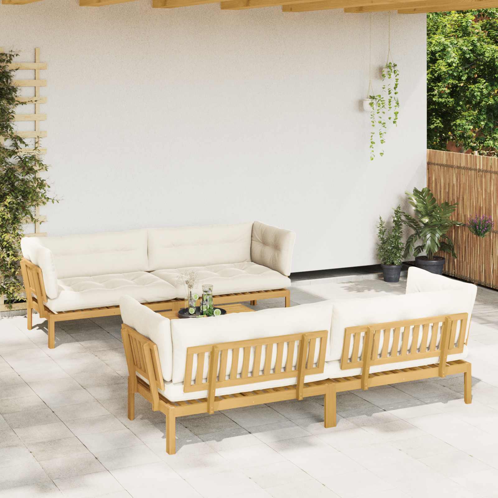 5 Komad Jedinične vrtne Pallet sofe Čvrsto drvo akacije
