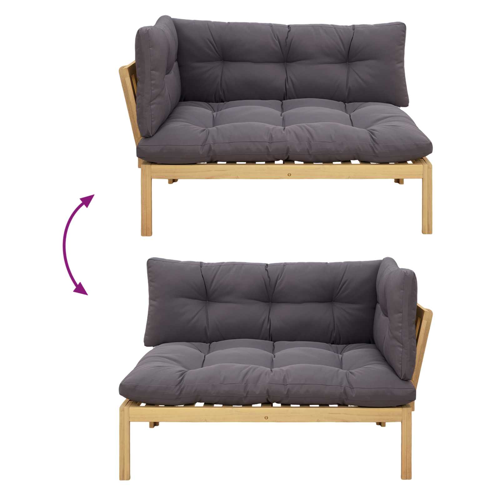6 Komad Jedinične vrtne Pallet sofe Čvrsto drvo akacije