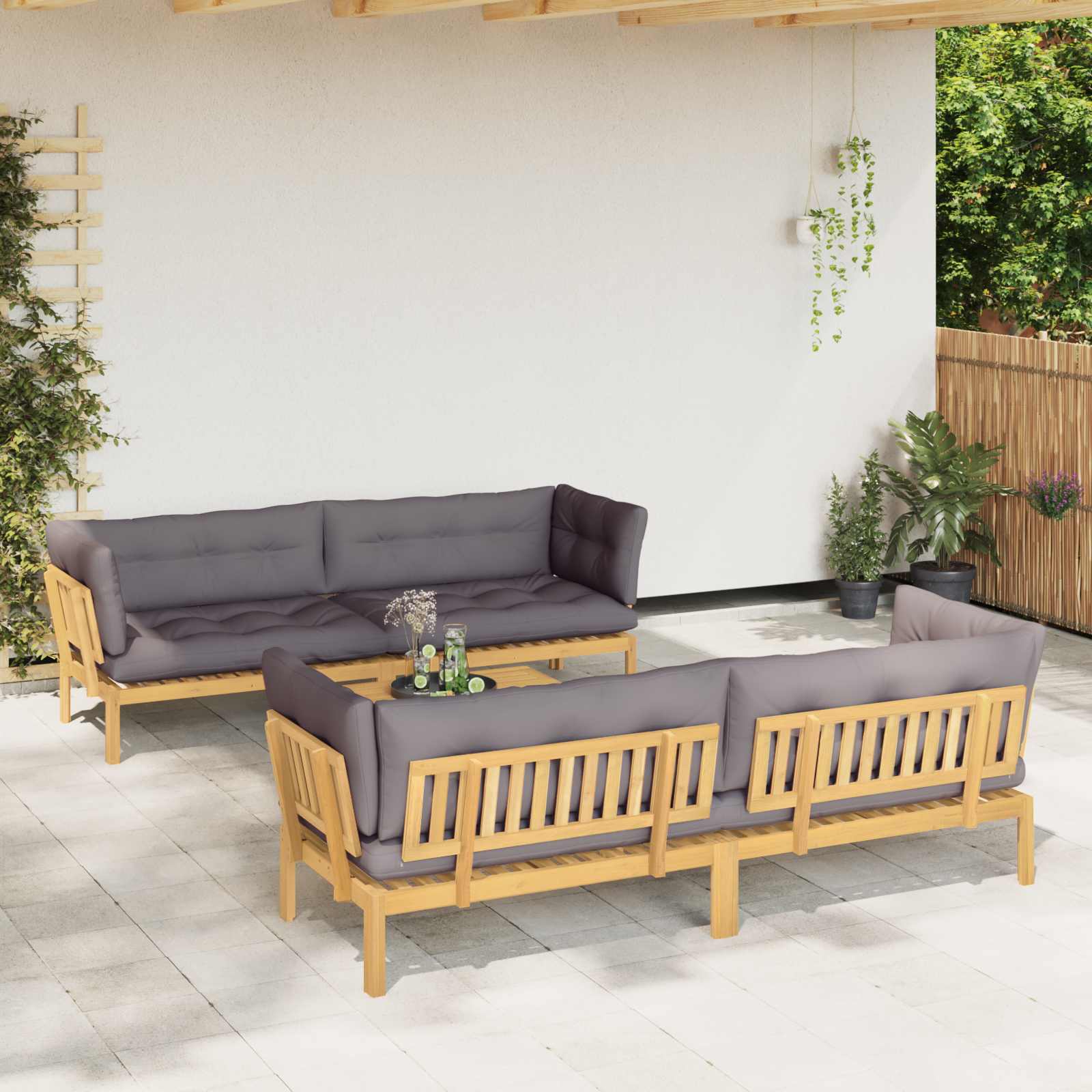 5 Komad Jedinične vrtne Pallet sofe Čvrsto drvo akacije