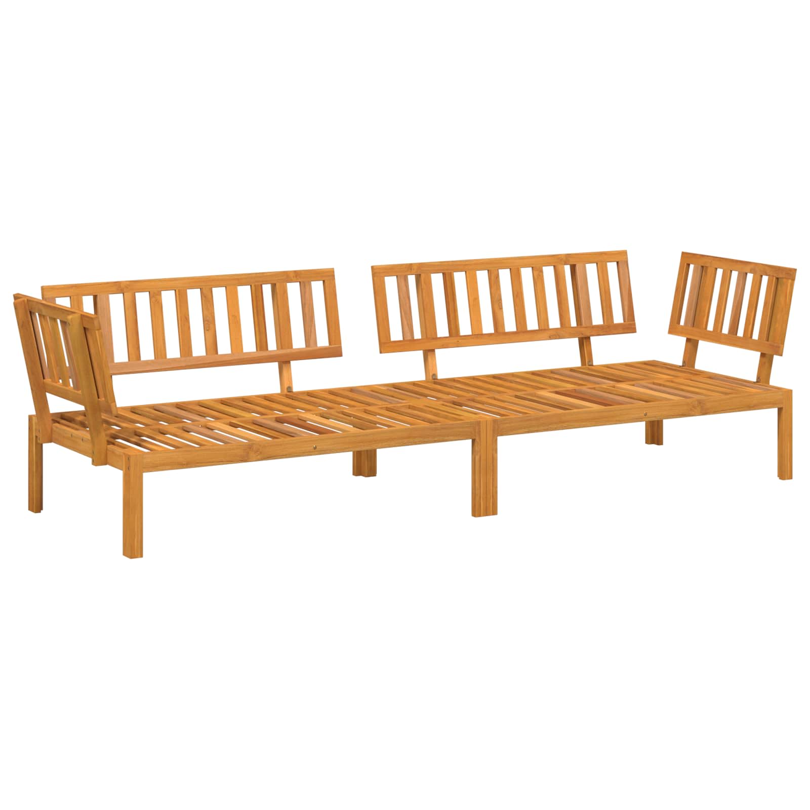 Set sofe s jastukom 2 pcs Sivo-smeđa Čvrsto drvo akacije