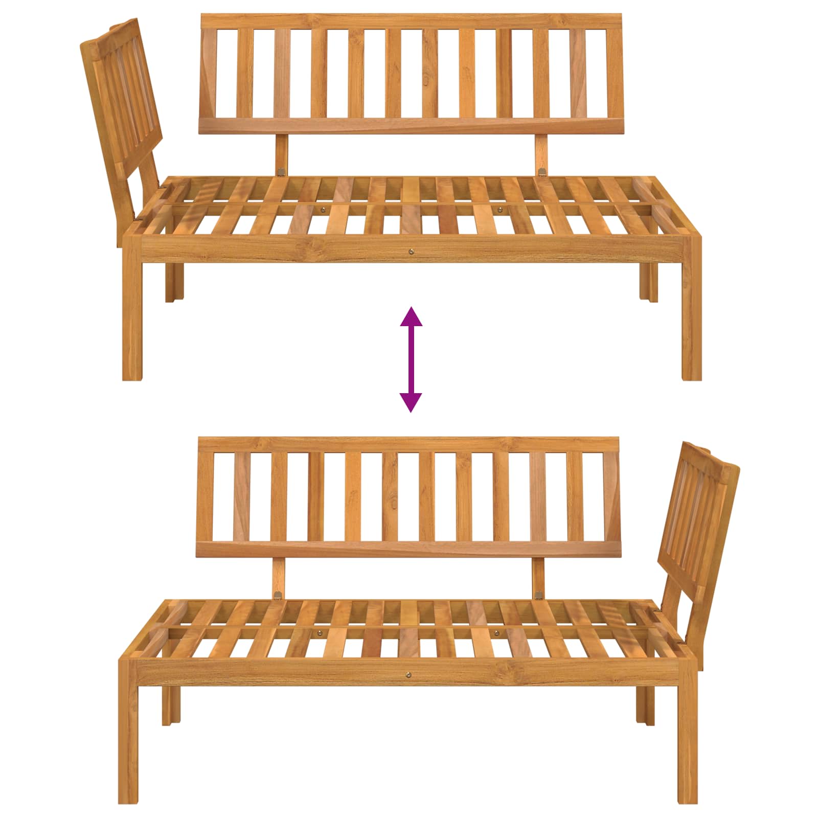 Set sofe s jastukom 2 pcs Sivo-smeđa Čvrsto drvo akacije