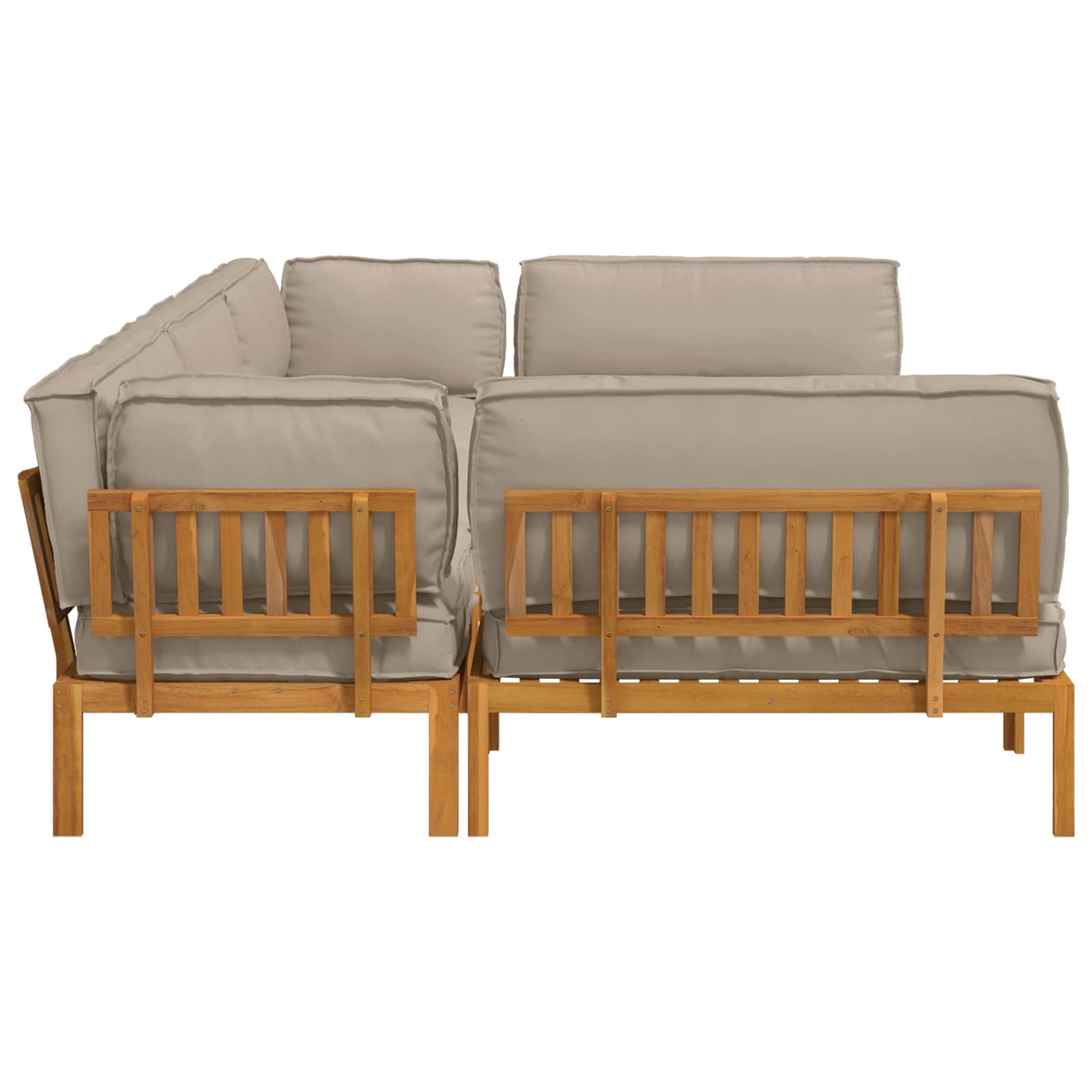 Set sofe s jastukom 6 pcs Sivo-smeđa Čvrsto drvo akacije