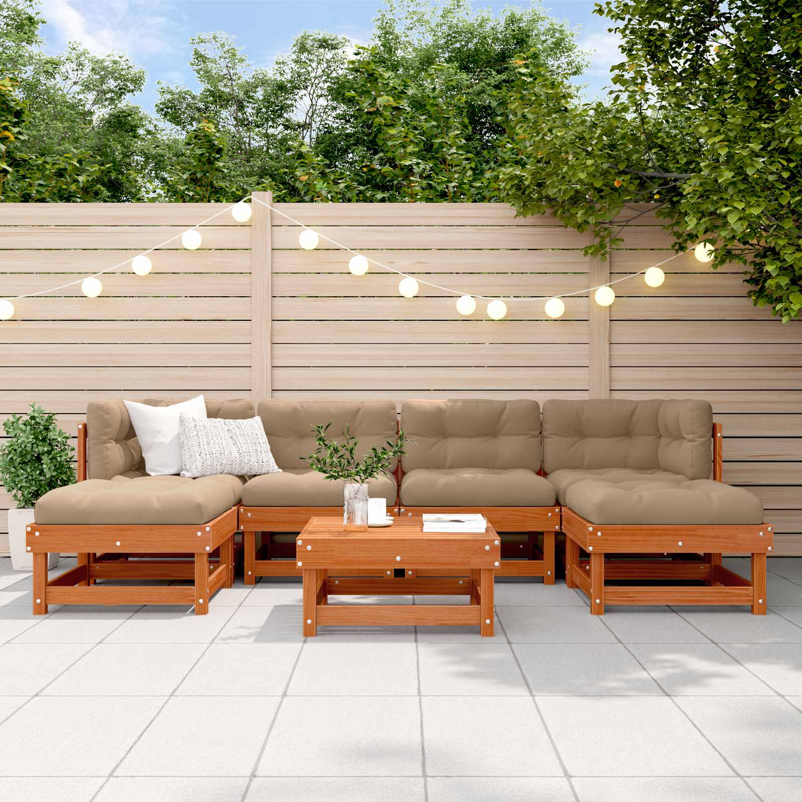 Set lounge namještaja za vrt 7 pcs Voštanosmeđa
