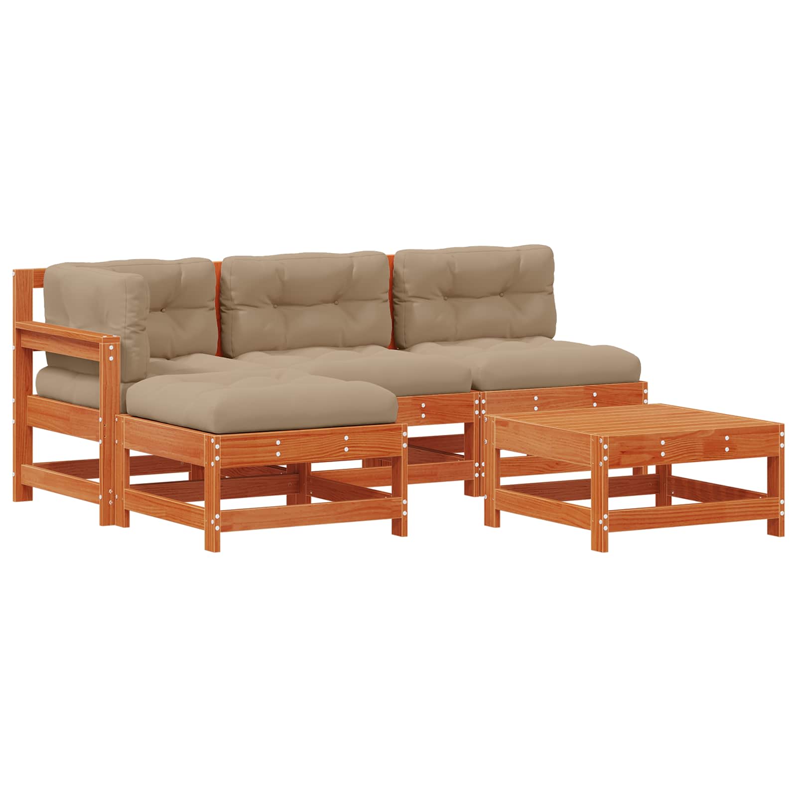 Set lounge namještaja za vrt 5 pcs Voštanosmeđa