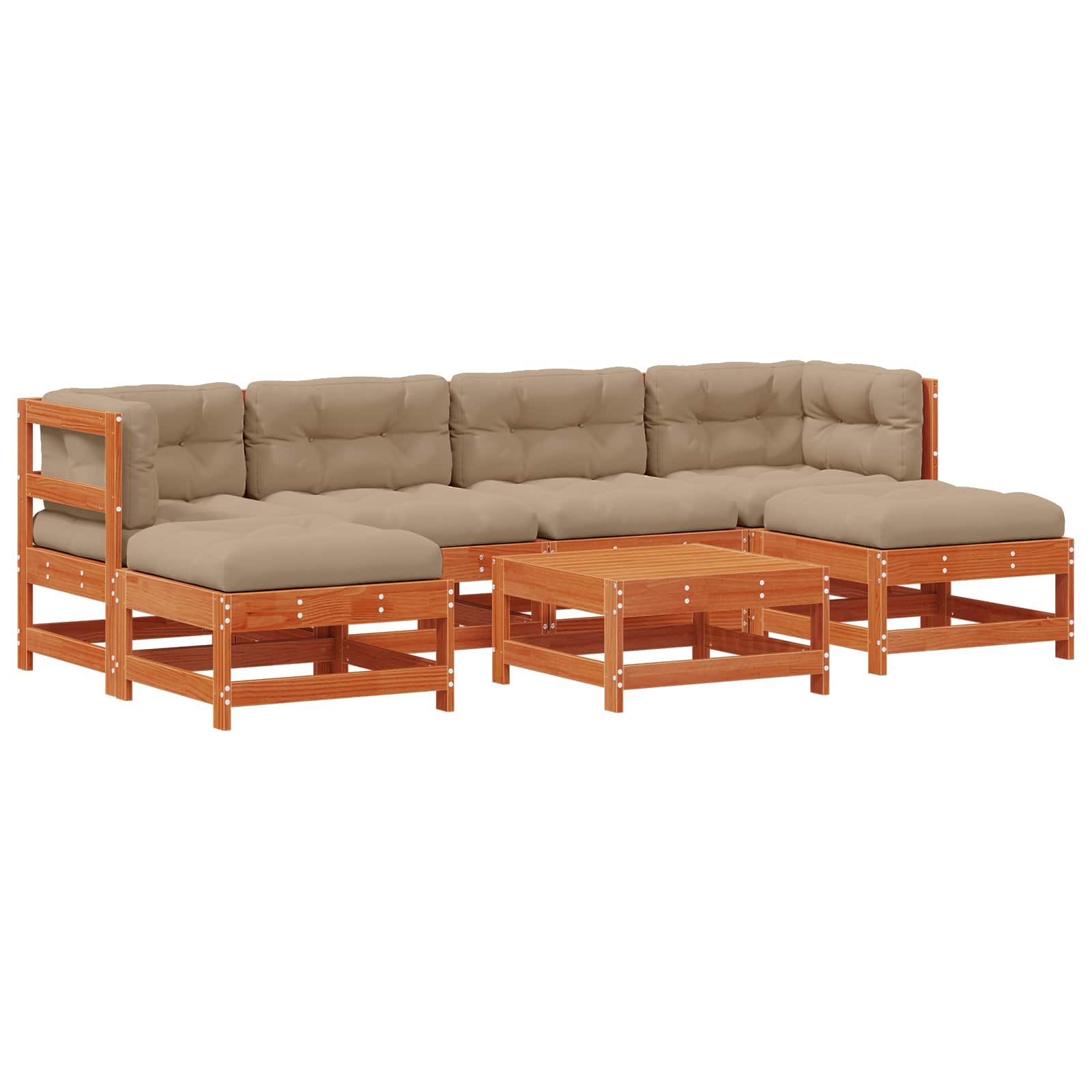 Set lounge namještaja za vrt 7 pcs Voštanosmeđa