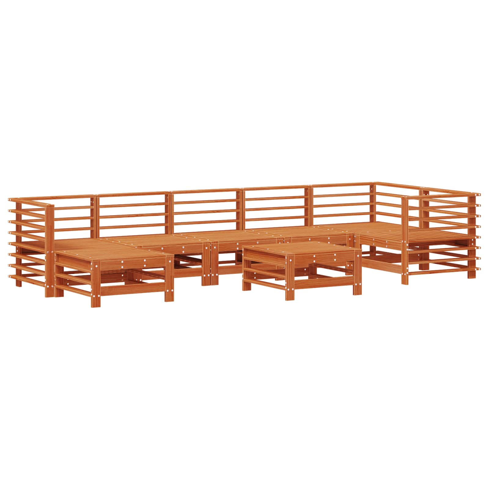 Set lounge namještaja za vrt 8 pcs Vosak Smeđa Masivna borovina