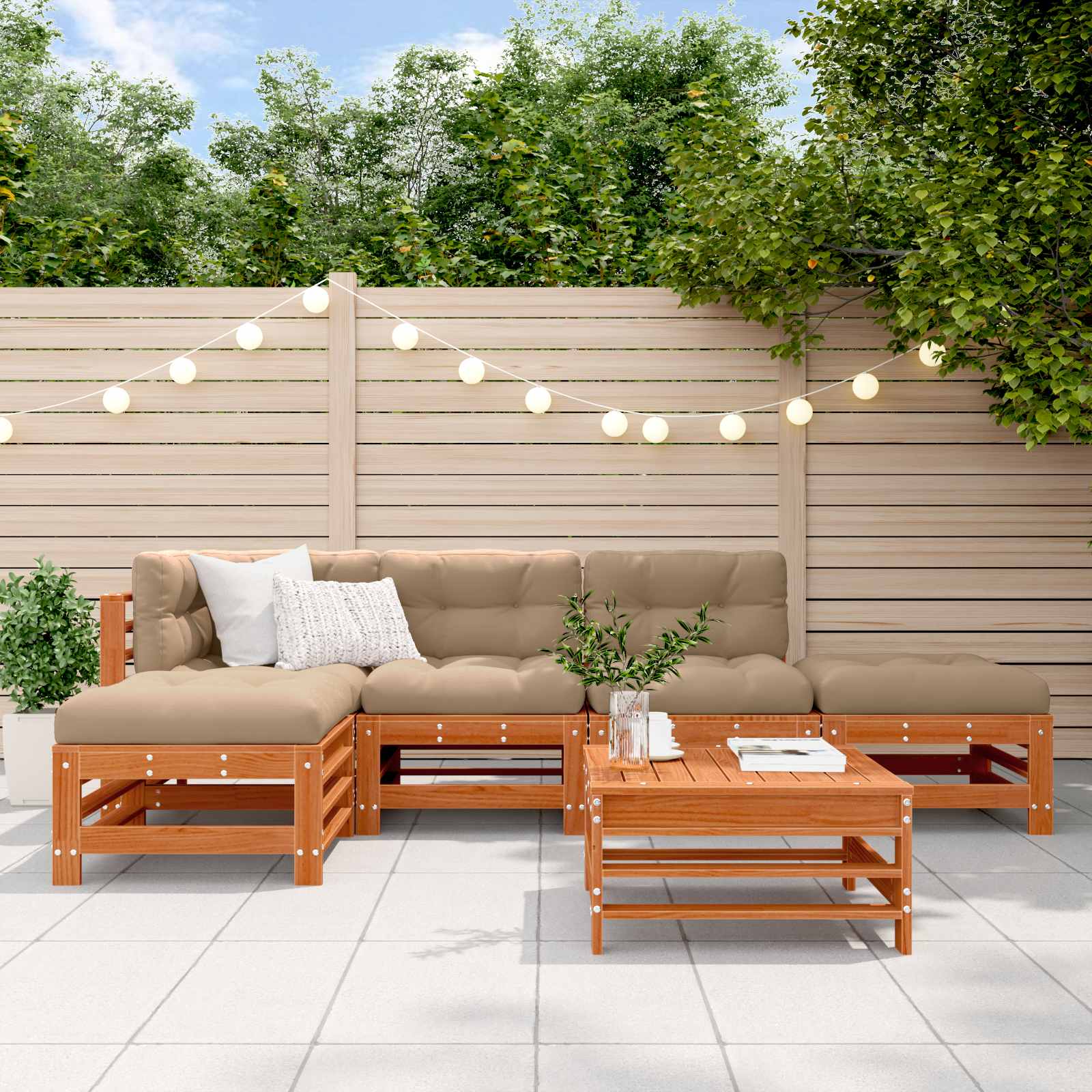 Set lounge namještaja za vrt 6 pcs Voštanosmeđa