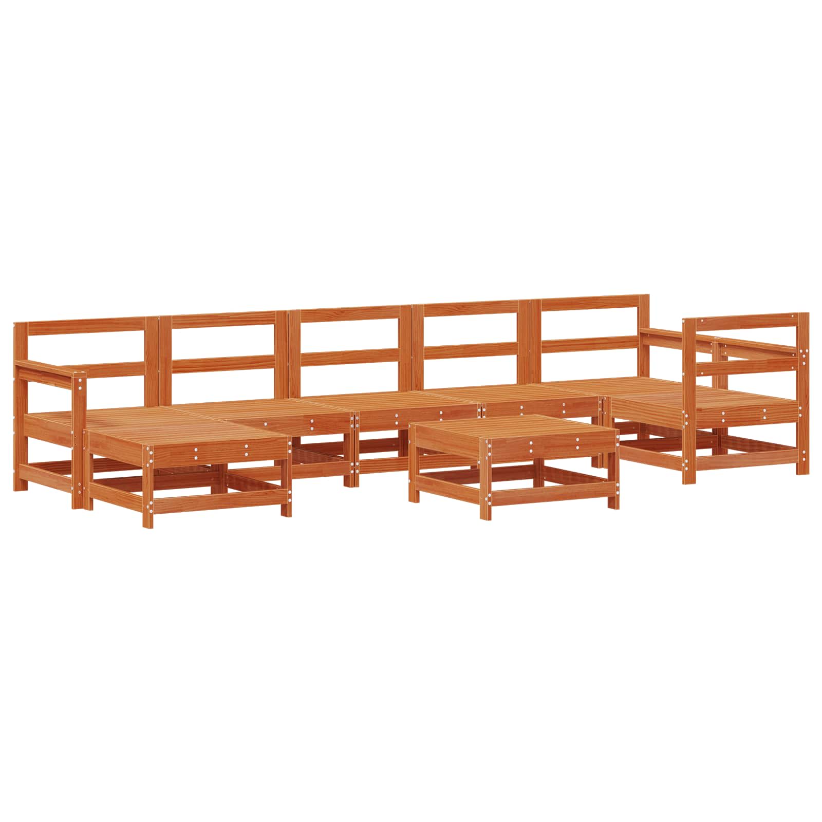 Set lounge namještaja za vrt 8 pcs Vosak Smeđa Masivna borovina