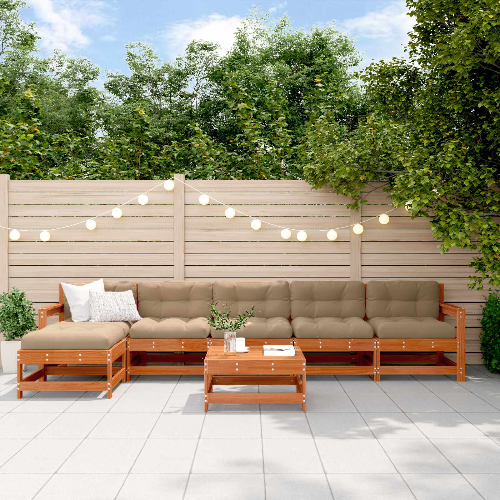 Set lounge namještaja za vrt 7 pcs Voštanosmeđa