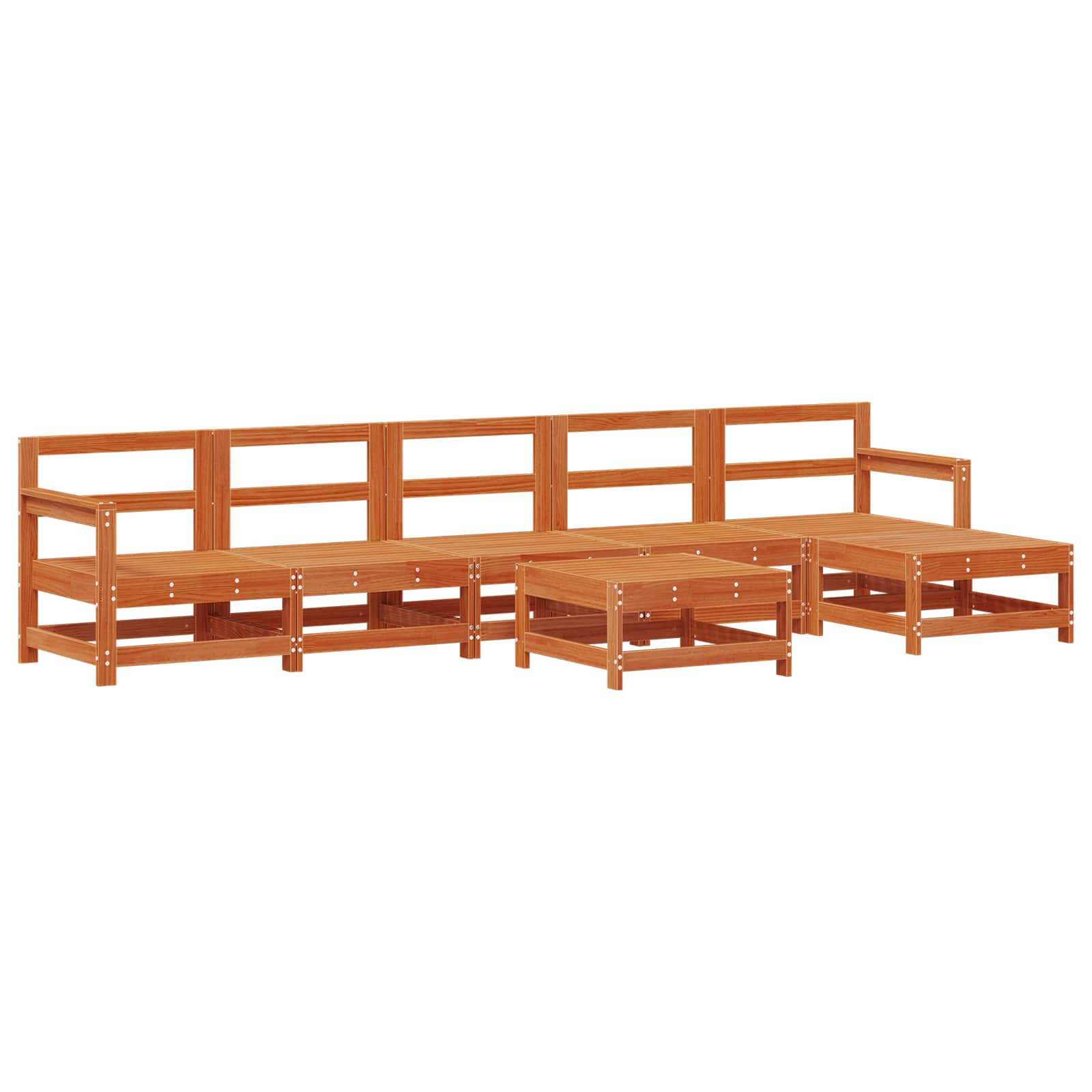 Set lounge namještaja za vrt 7 pcs Voštanosmeđa